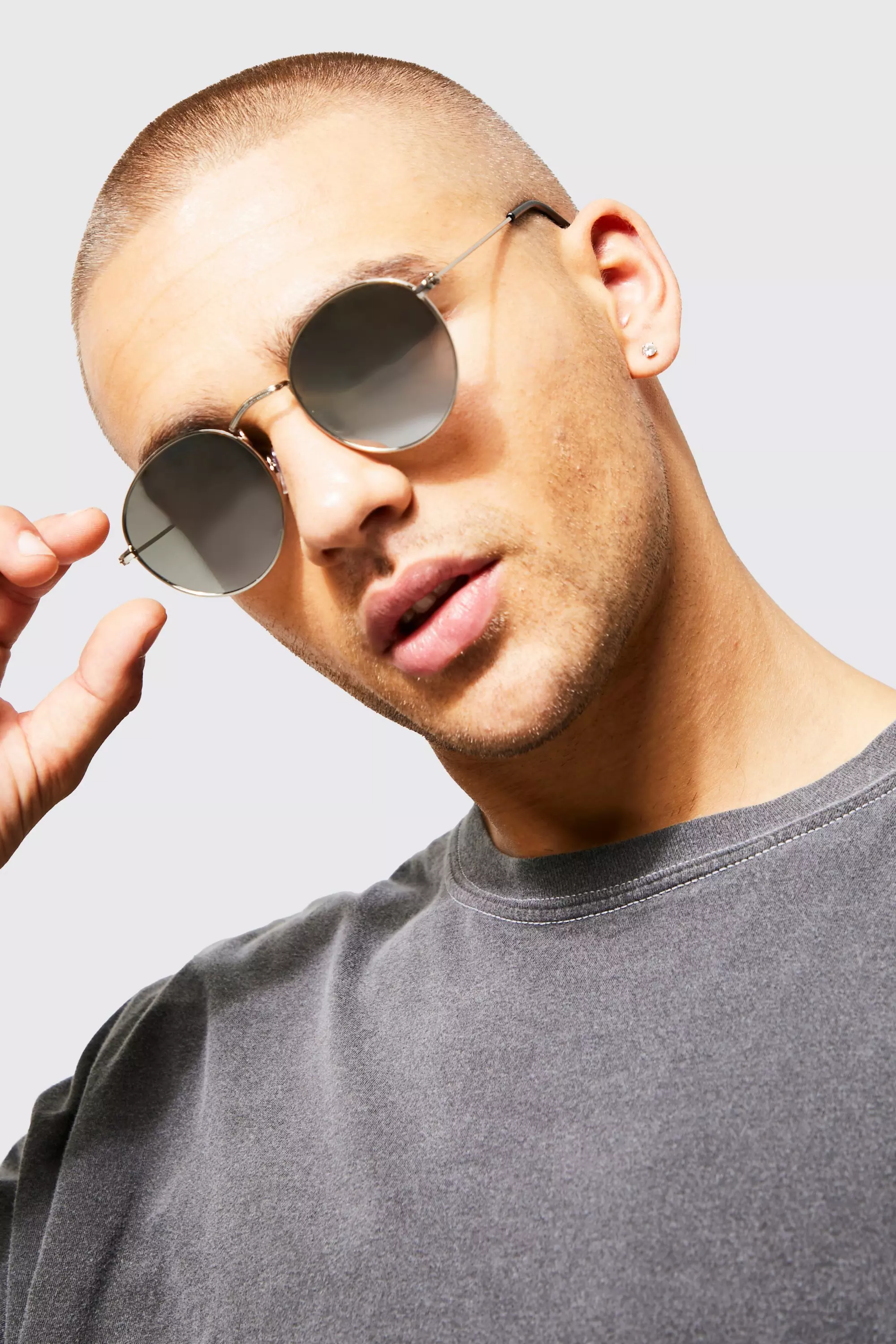 Mens round mirrored on sale sunglasses