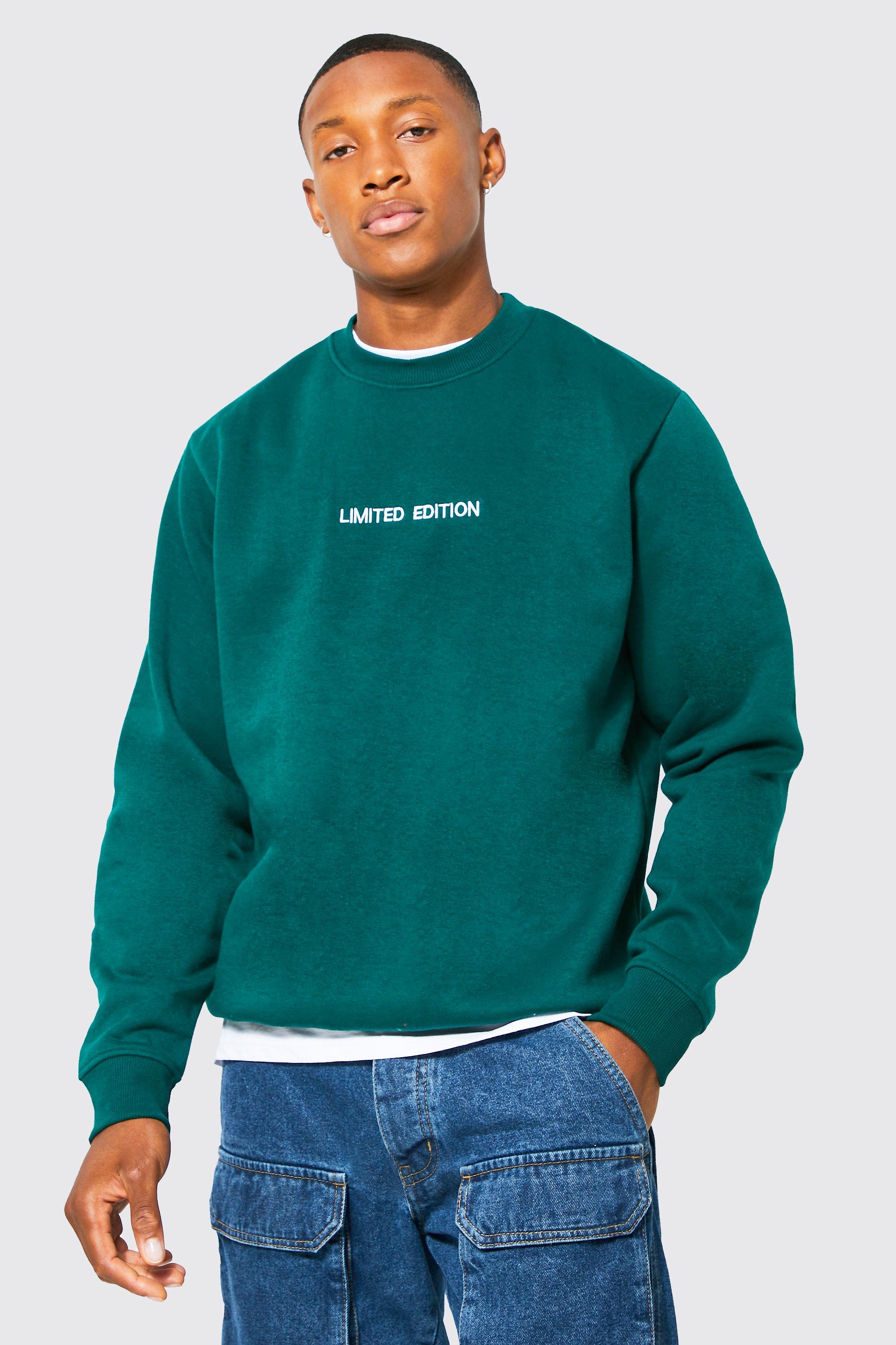 Mens Green Limited Crew Neck Sweatshirt, Green