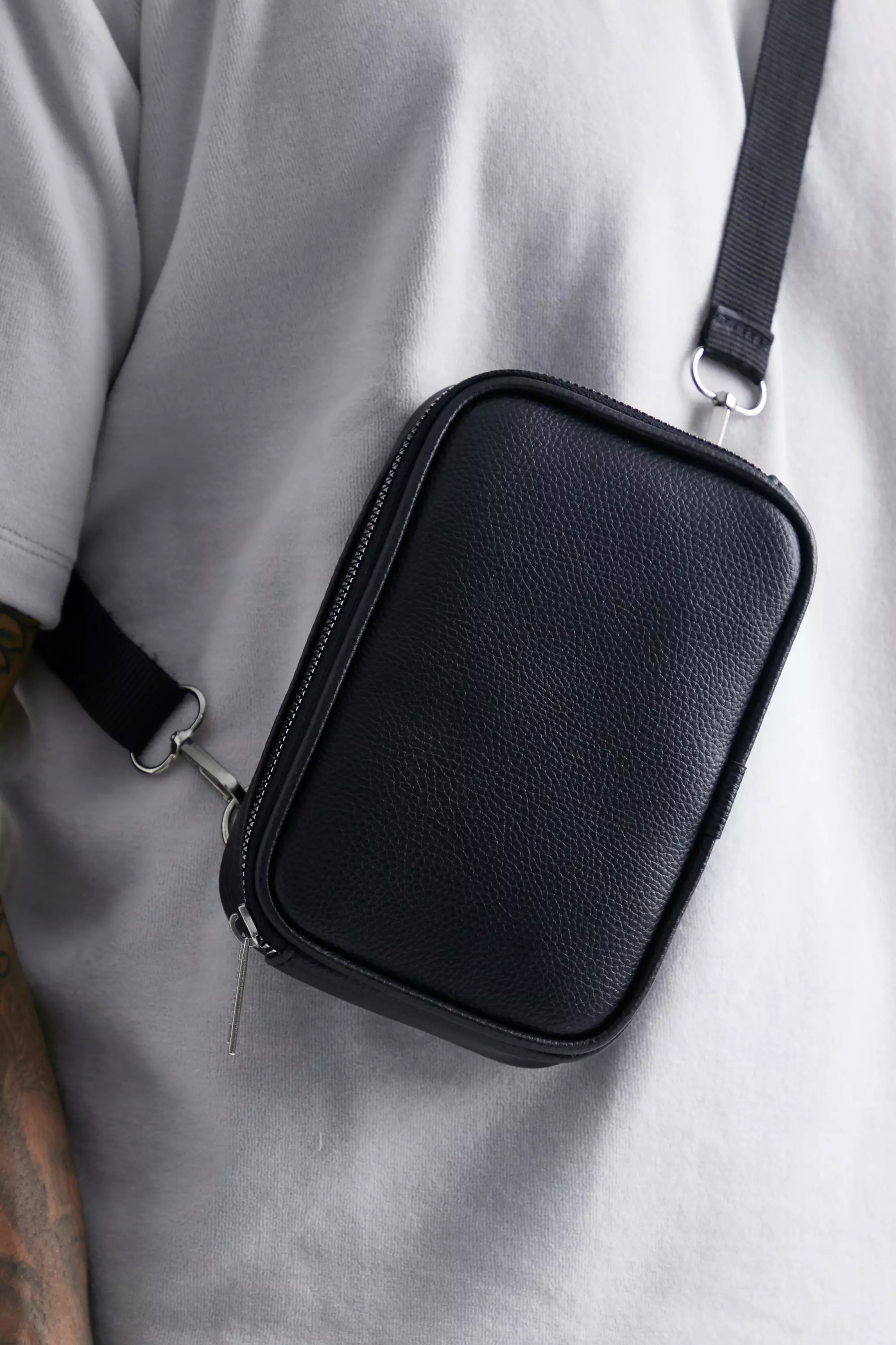 Smart Faux Leather Multi Way Cross Body Bag | boohooMAN USA