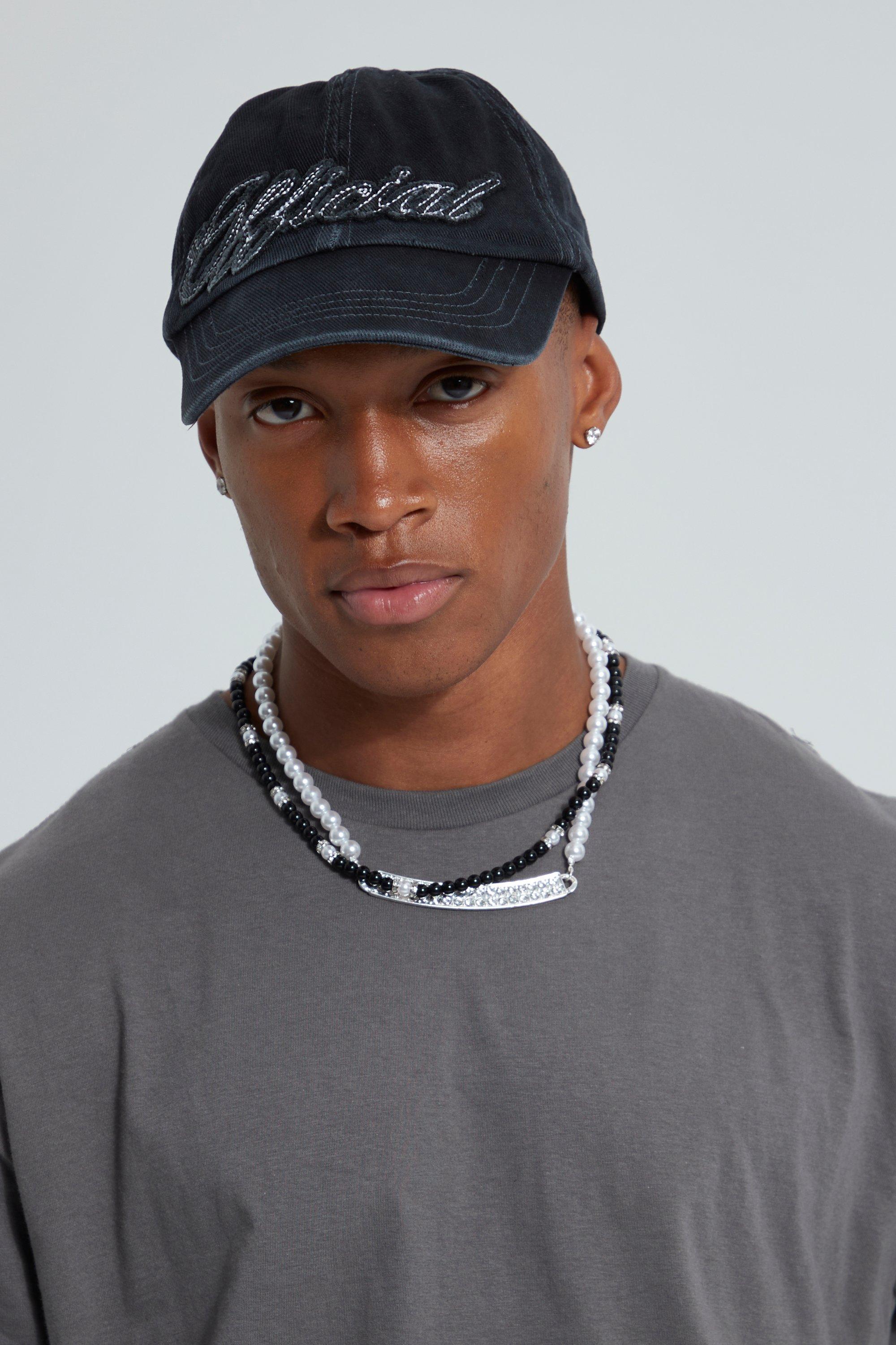 Mens Grey Official Acid Wash Cap, Grey