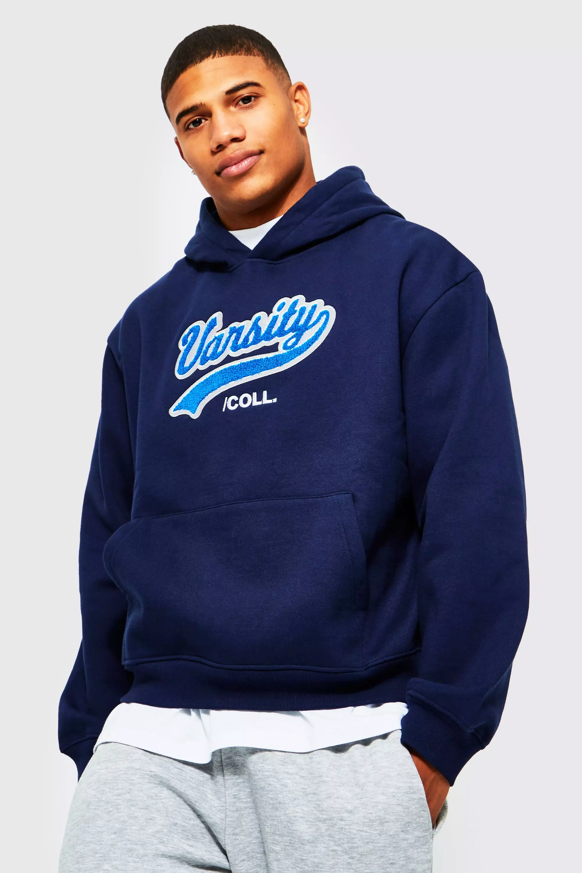 Boxy Heavyweight Varsity Graphic Hoodie