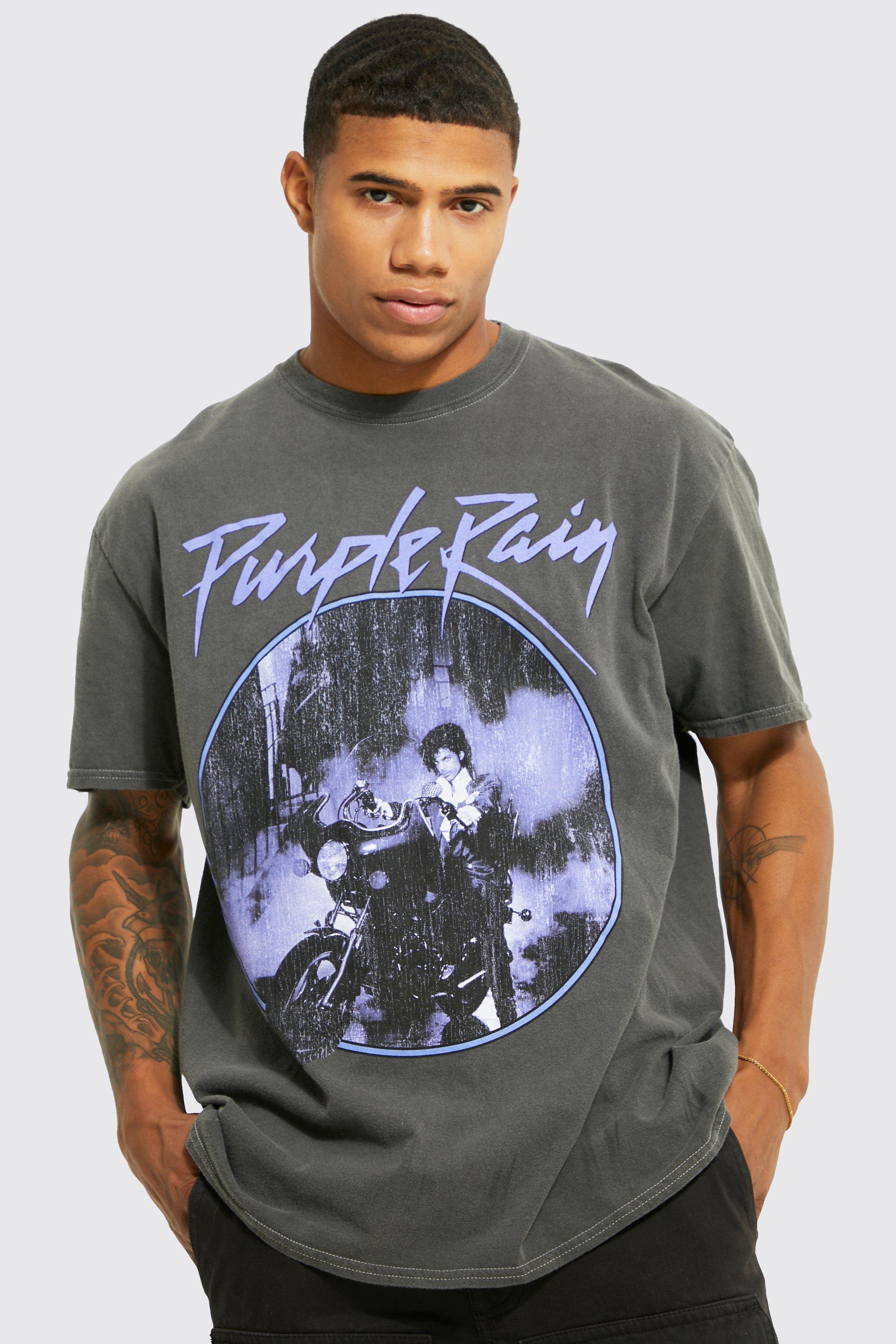Image of T-shirt oversize ufficiale Prince in lavaggio acido, Grigio