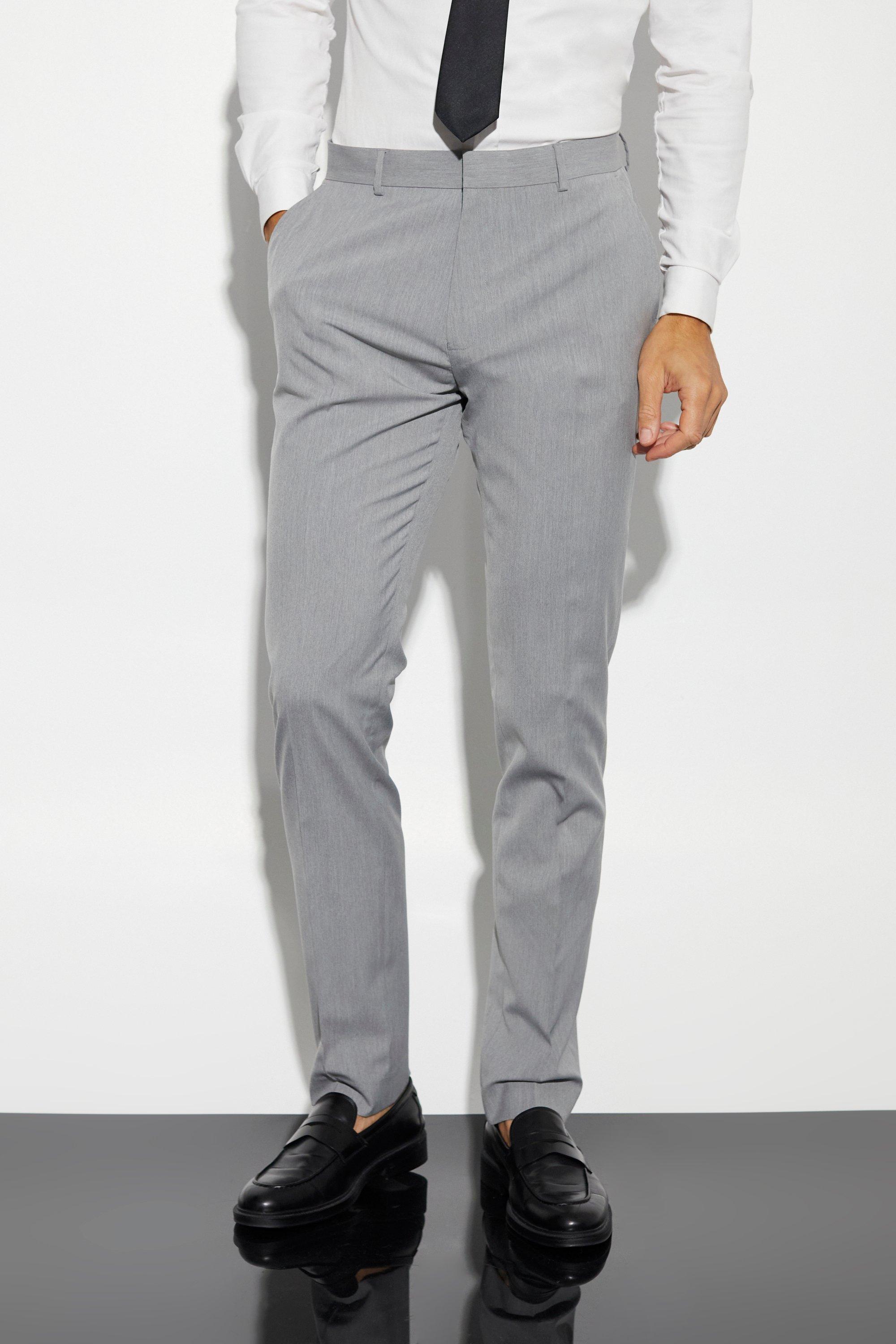 Mens Grey Tall Slim Suit Trousers, Grey