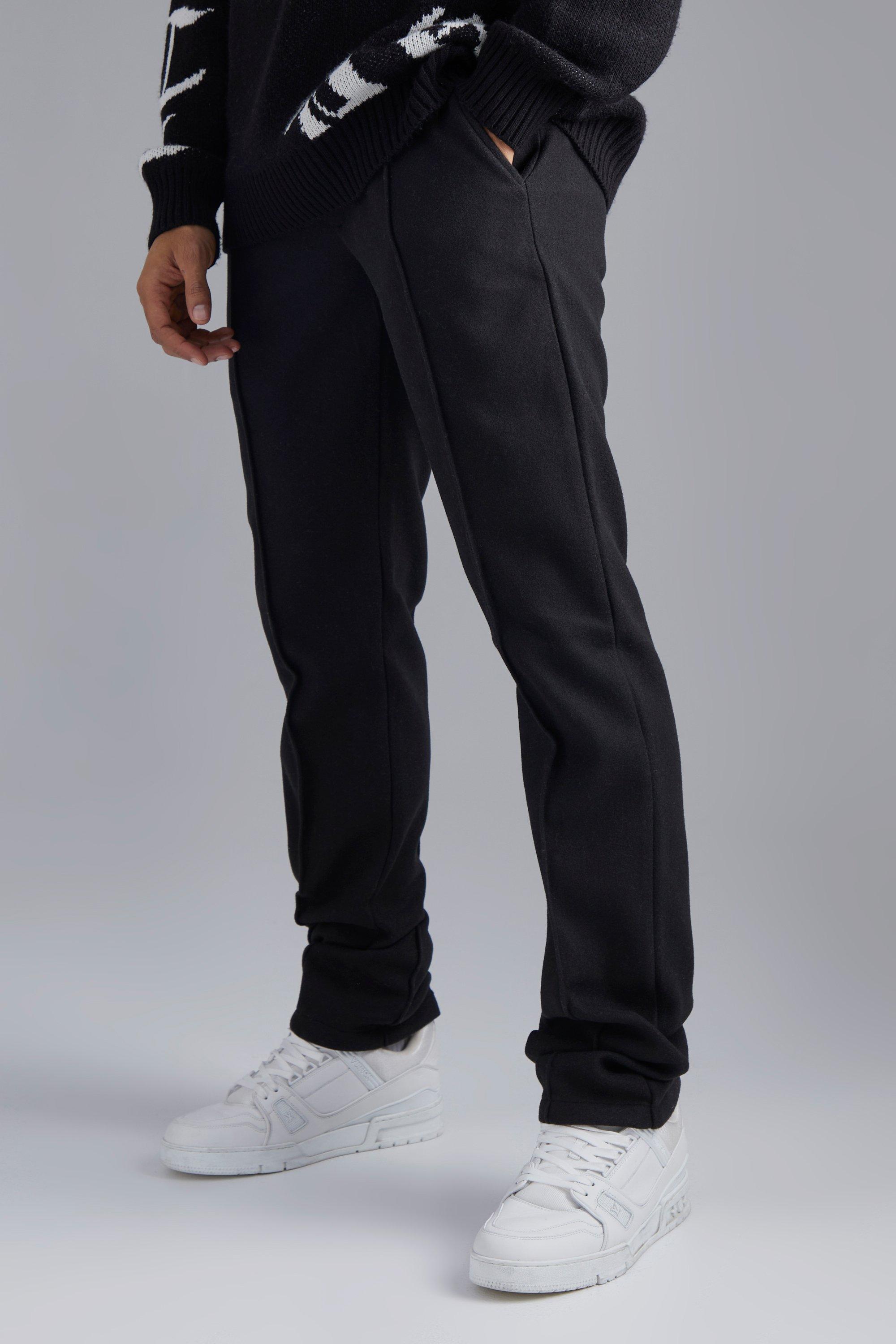 pantalon droit effet laine homme - noir - 28, noir