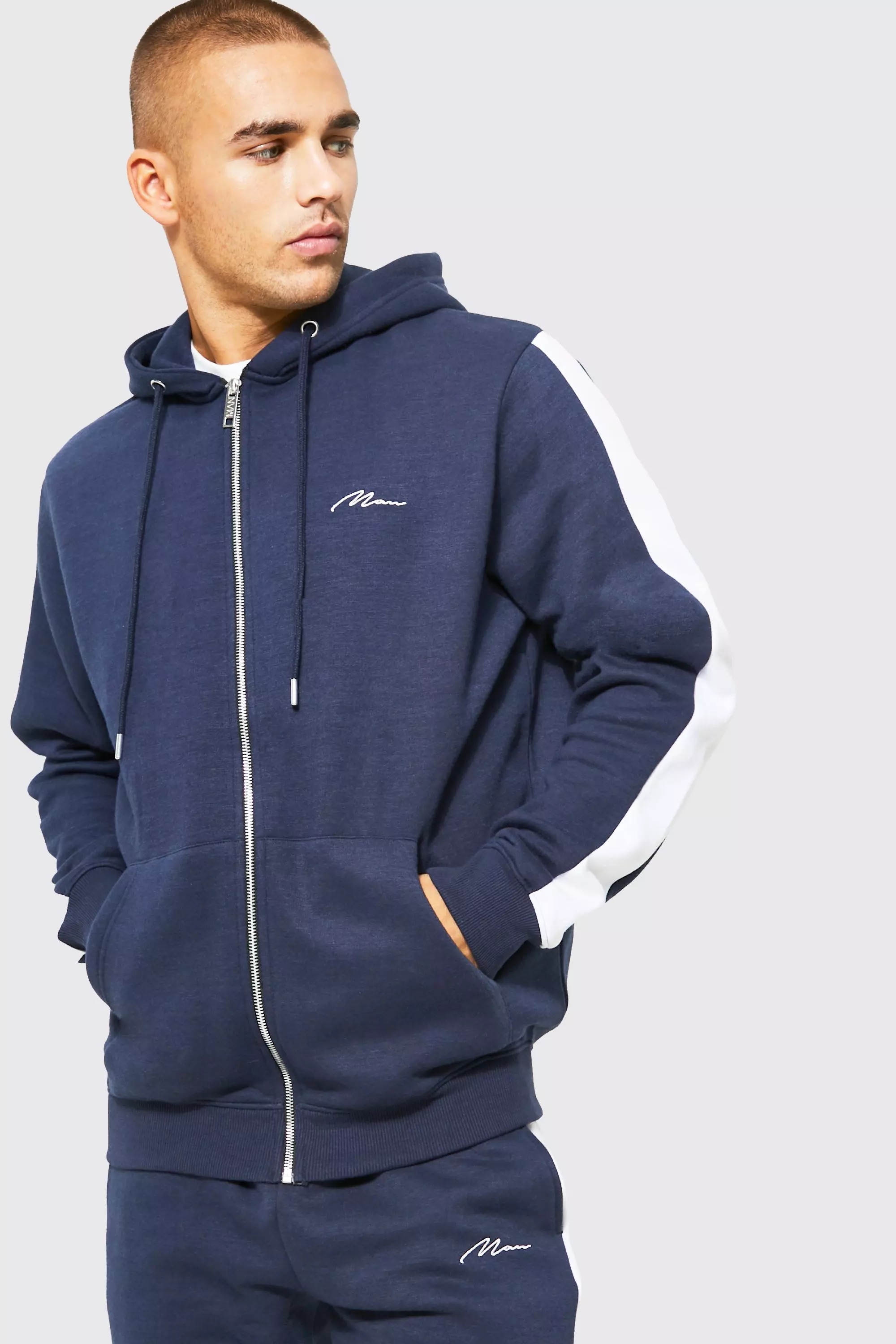 Boohooman store navy tracksuit