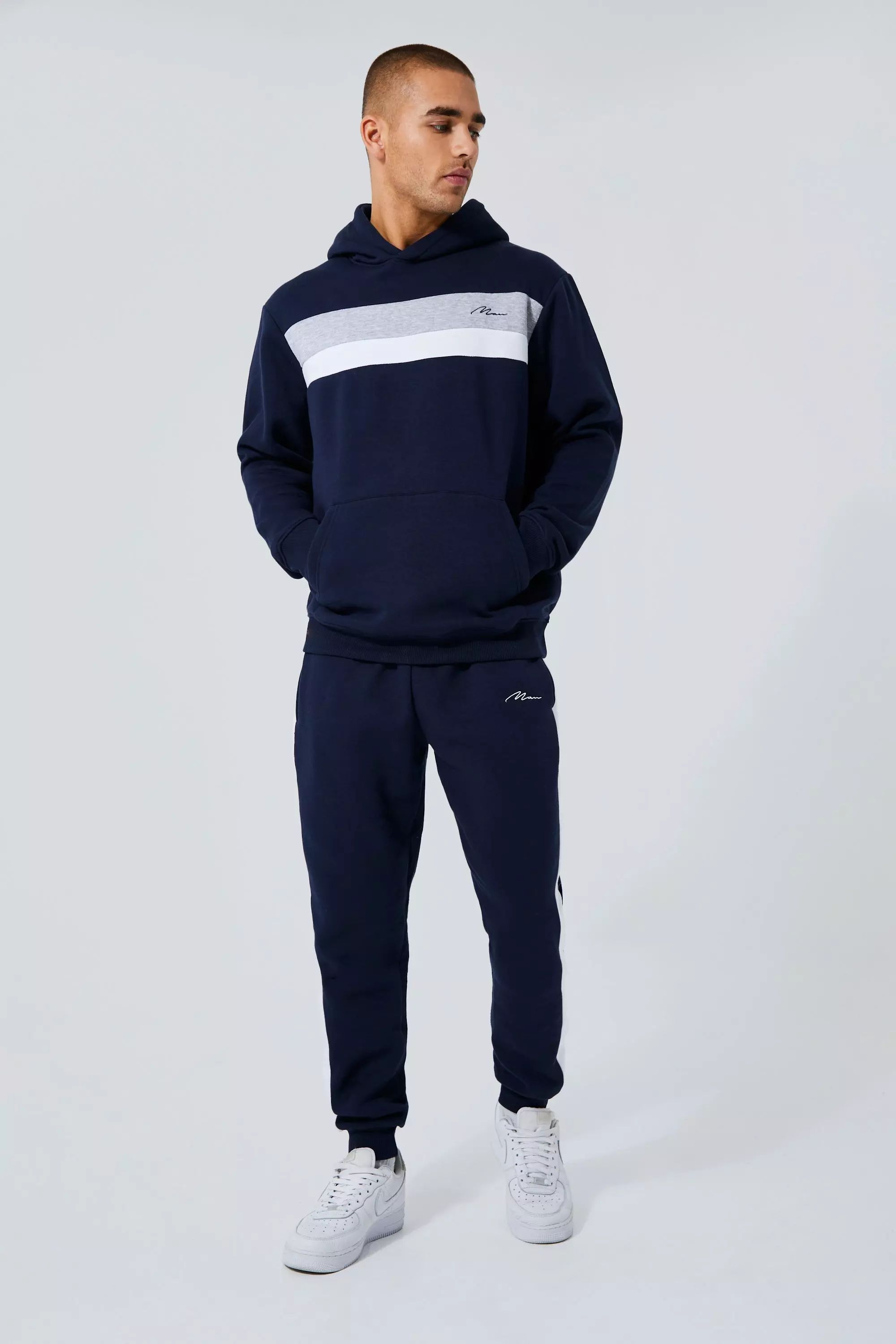 Navy blue cheap colour tracksuit