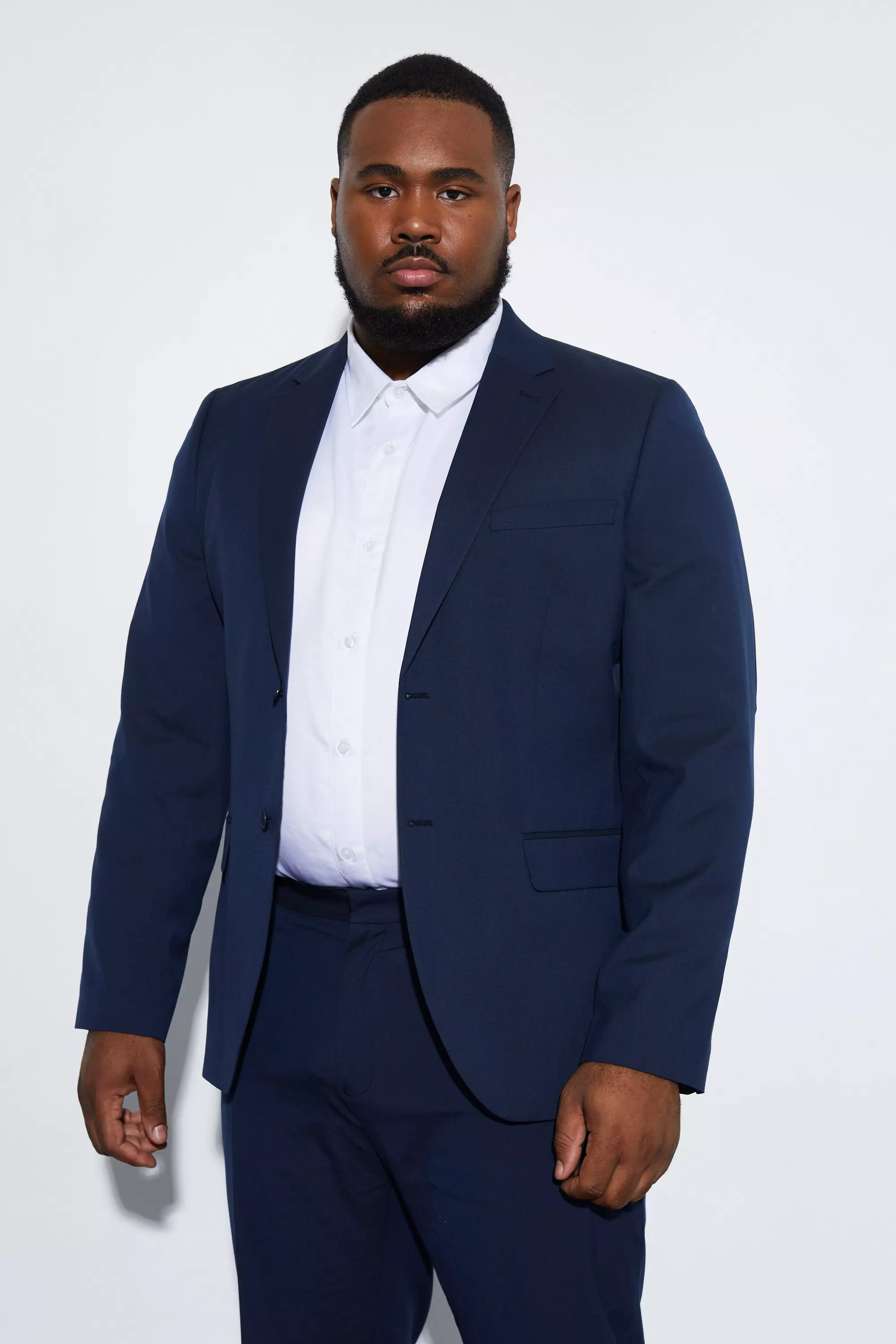 Plus Size Slim Single Breasted Suit Jacket