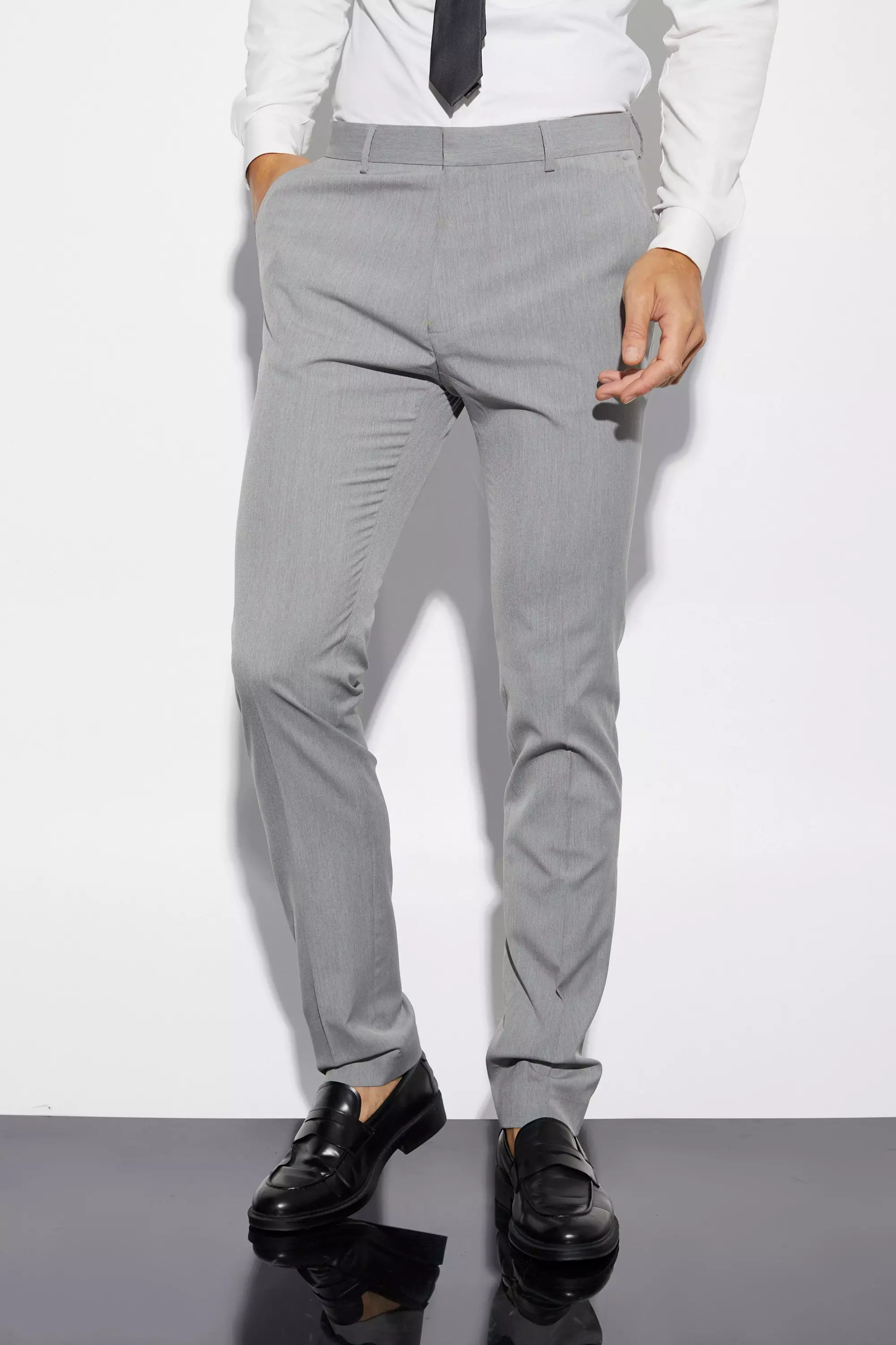 Tall best sale grey trousers