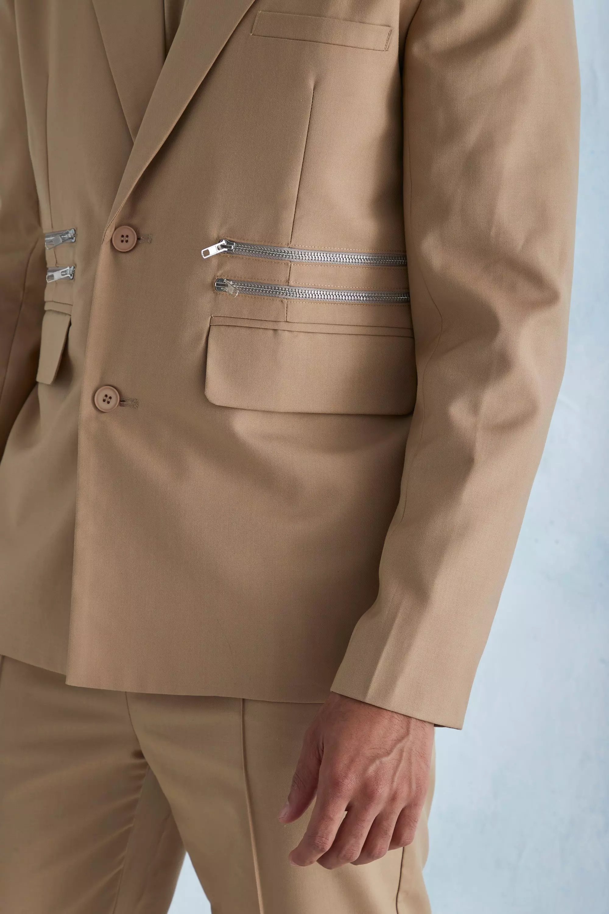 Oversized Boxy Zip Suit Jacket | boohooMAN USA