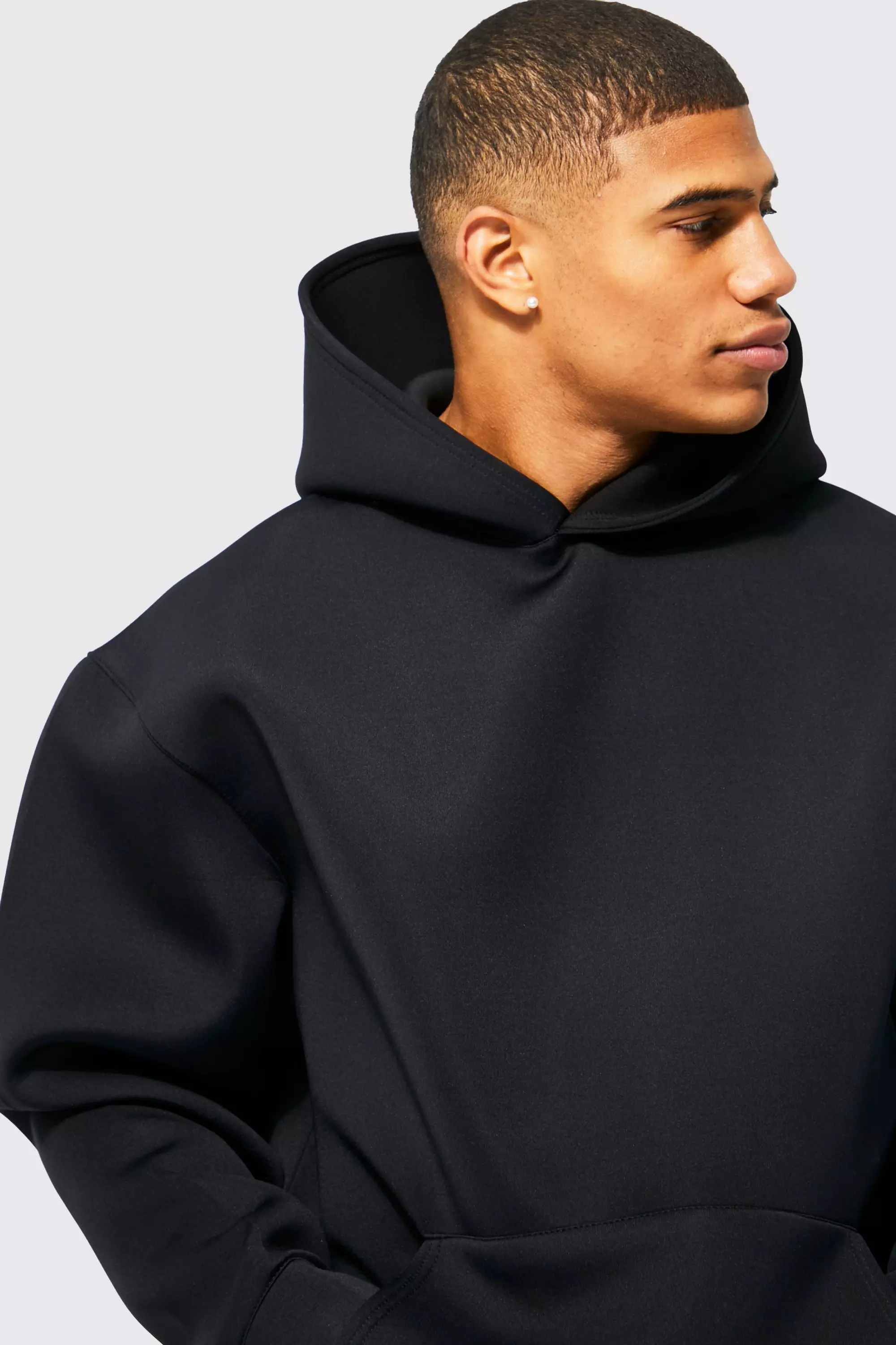 Bonded Scuba Oversized Hoodie | boohooMAN UK