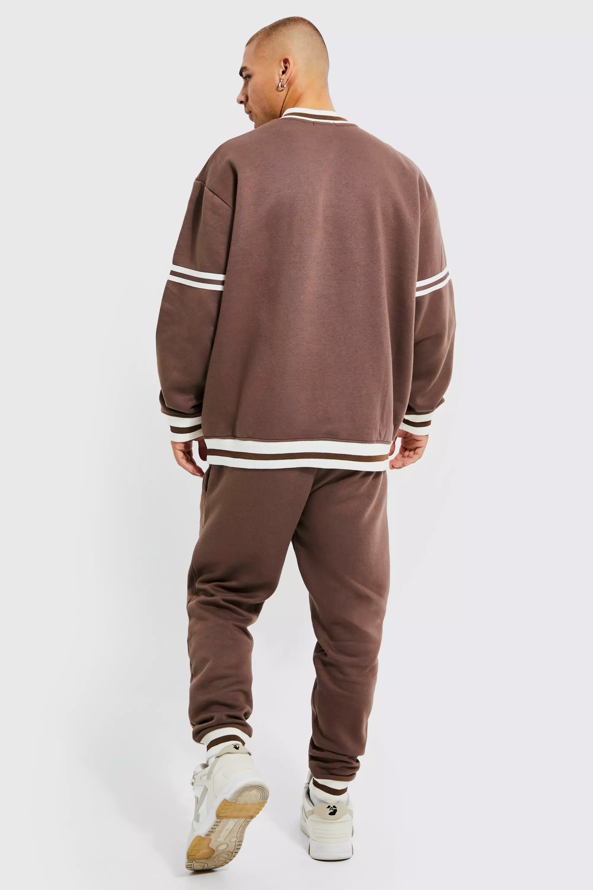 Oversized Usa V-neck Sweatshirt Tracksuit | boohooMAN USA