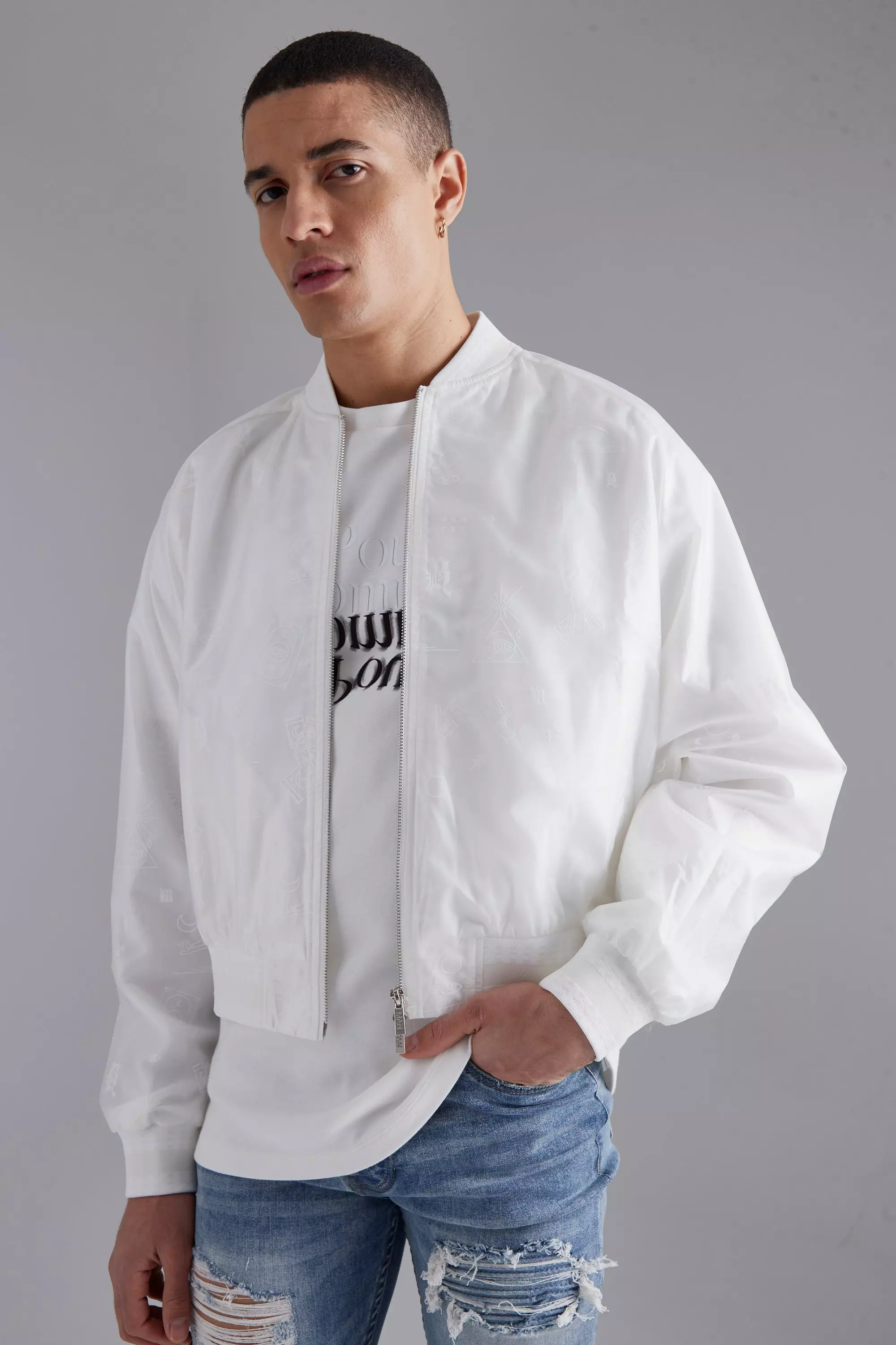 Cropped bomber 2025 jacket mens