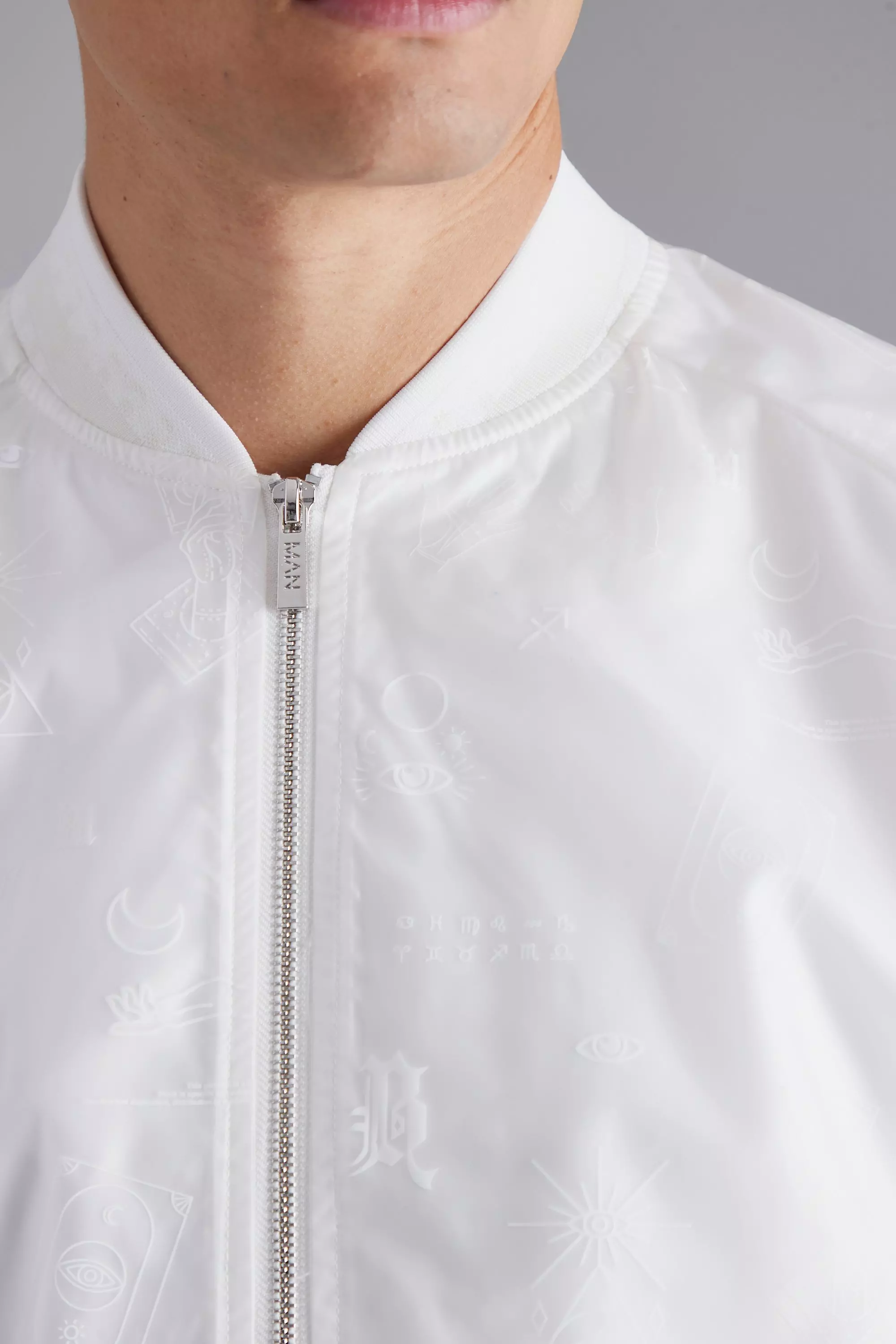 monogram-print bomber jacket, Off-White