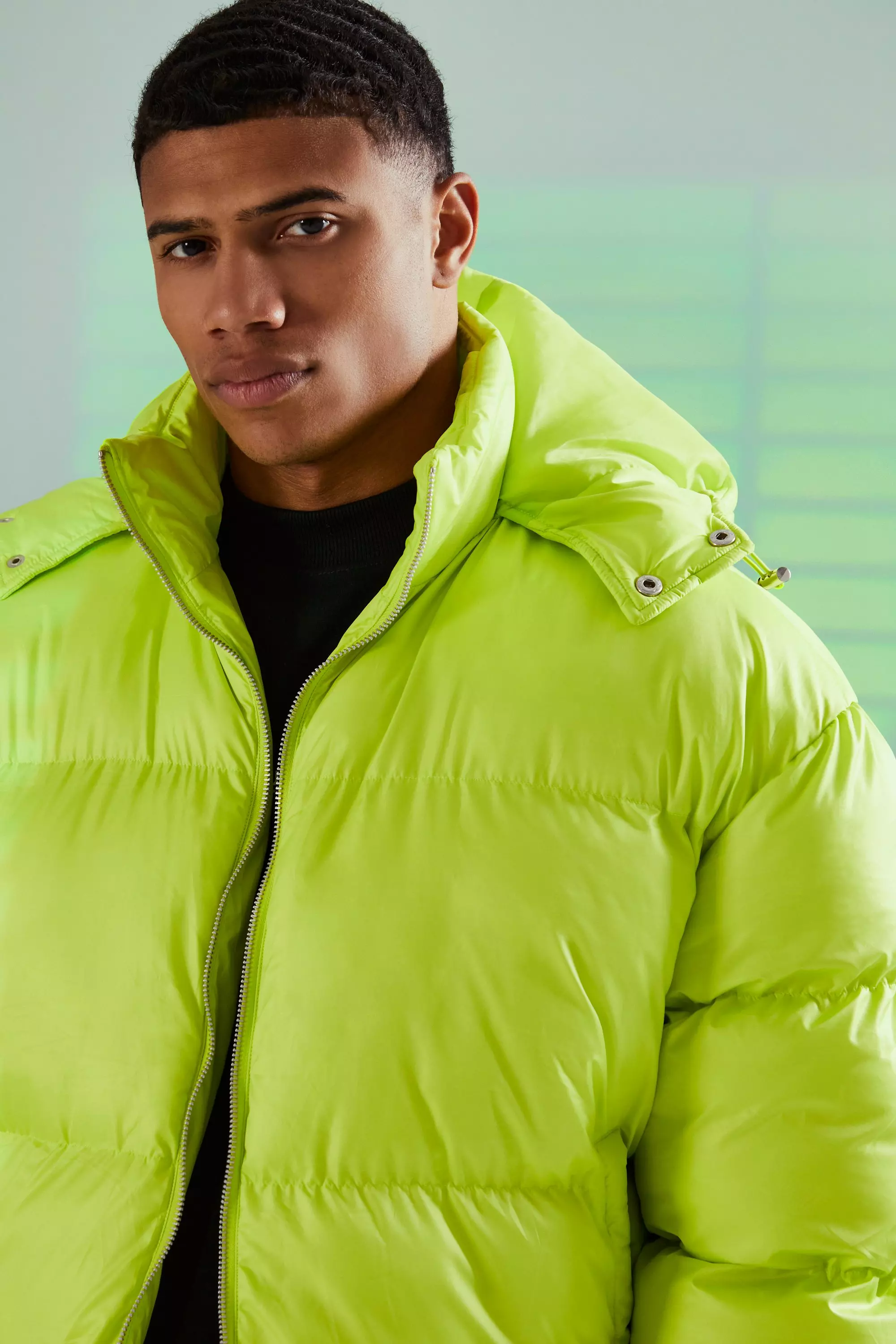 Neon puffer best sale jacket mens