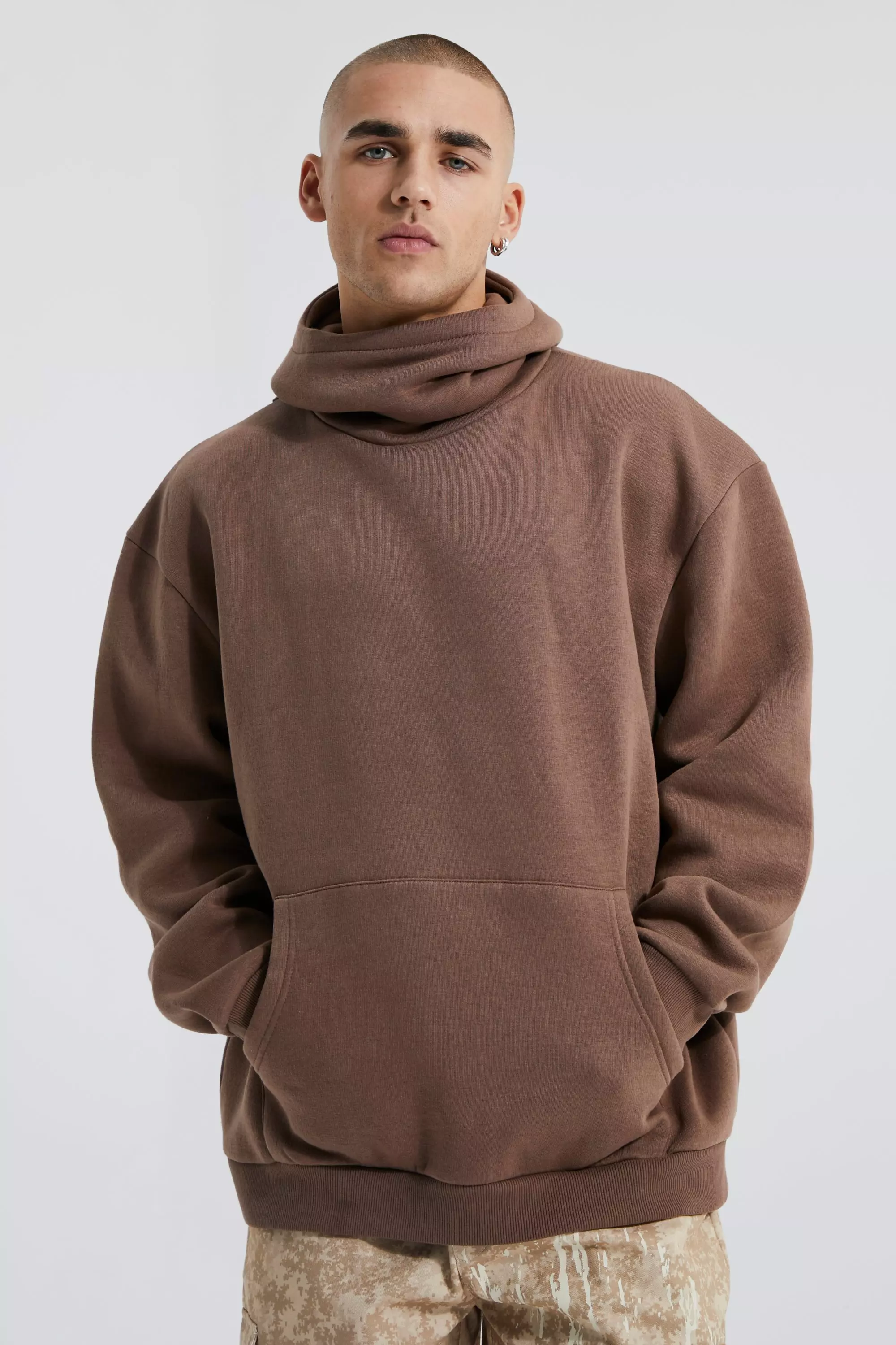 Sweat capuche col cheap montant