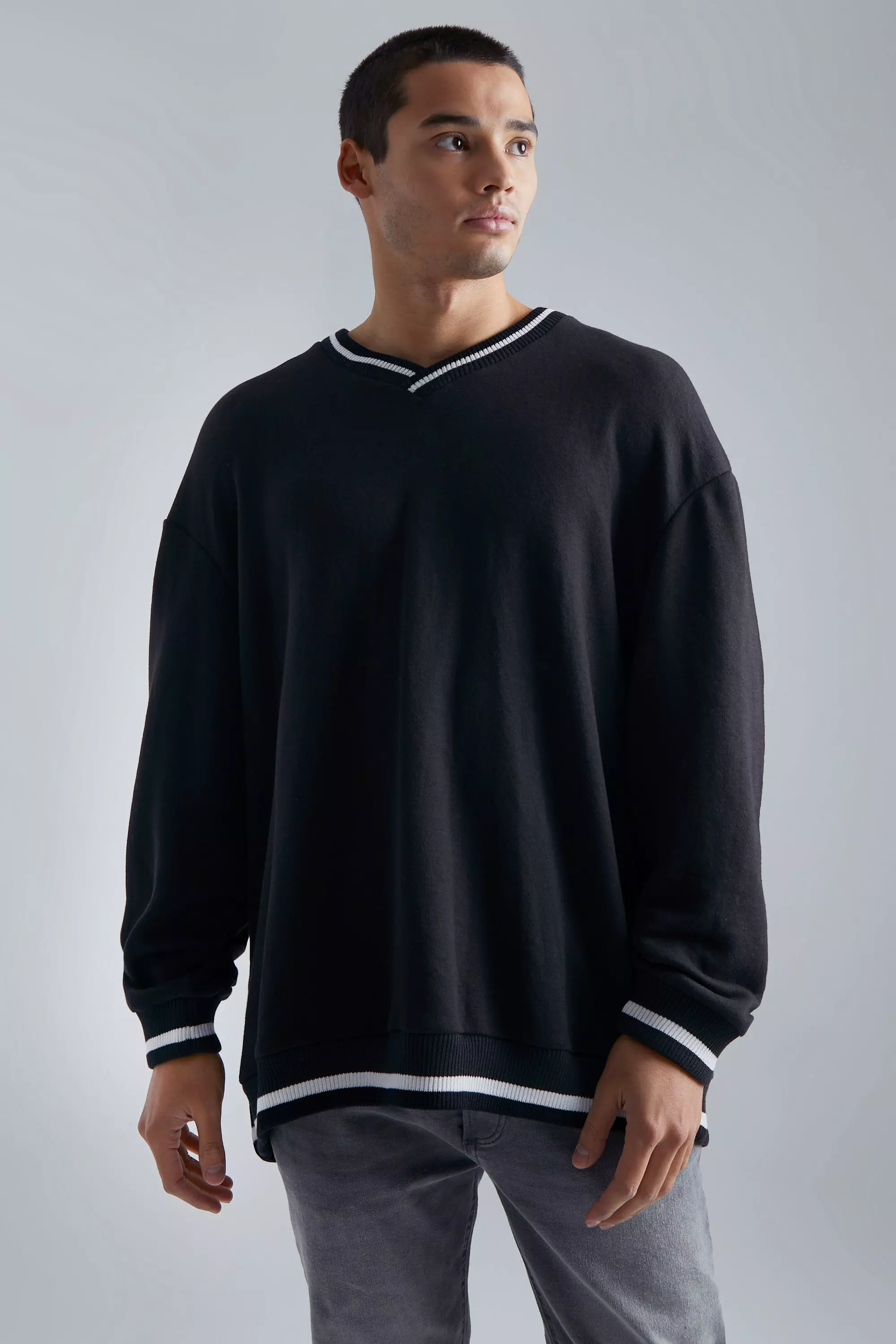 Oversized v neck on sale sweatshirt