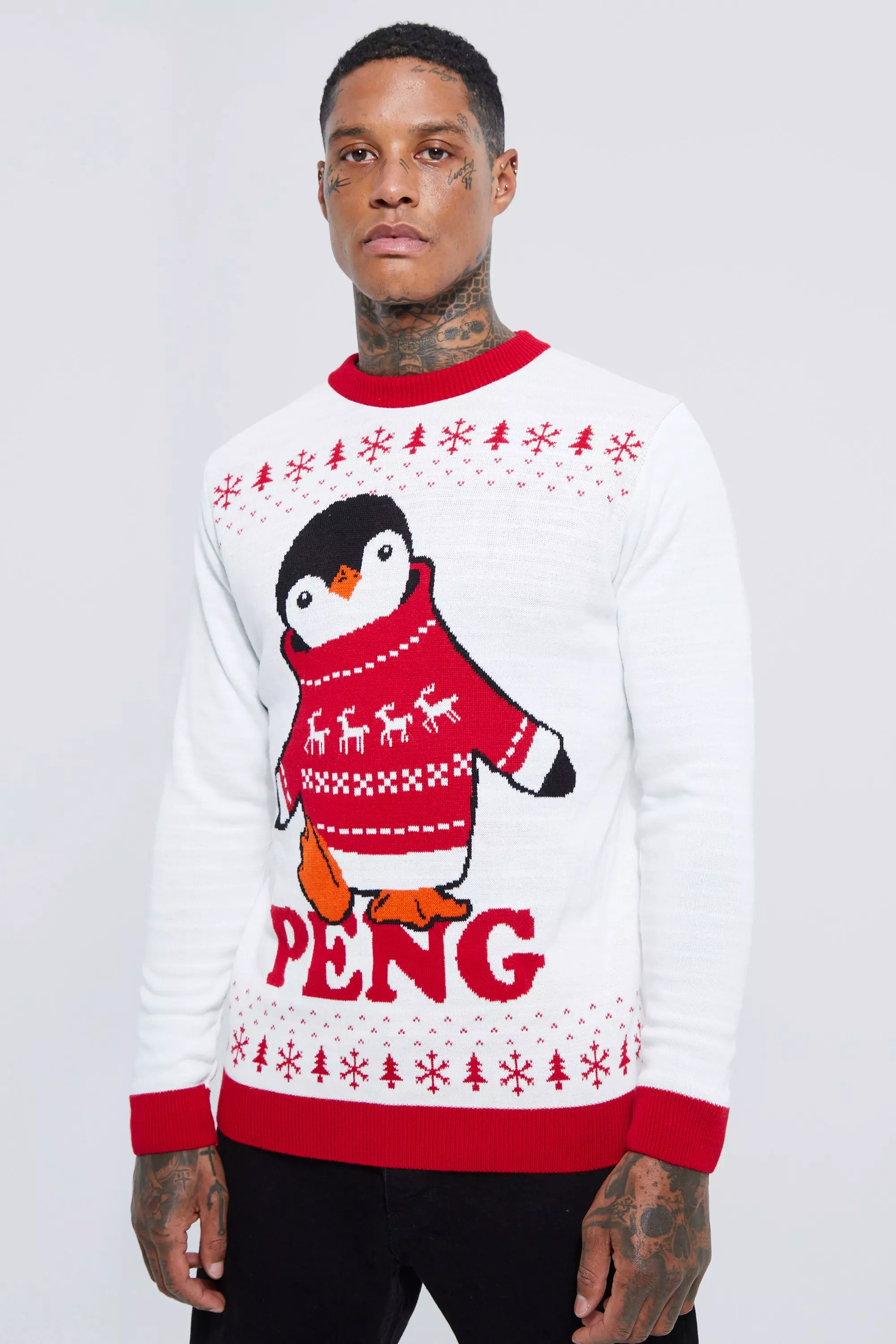 Christmas sweater penguin sale