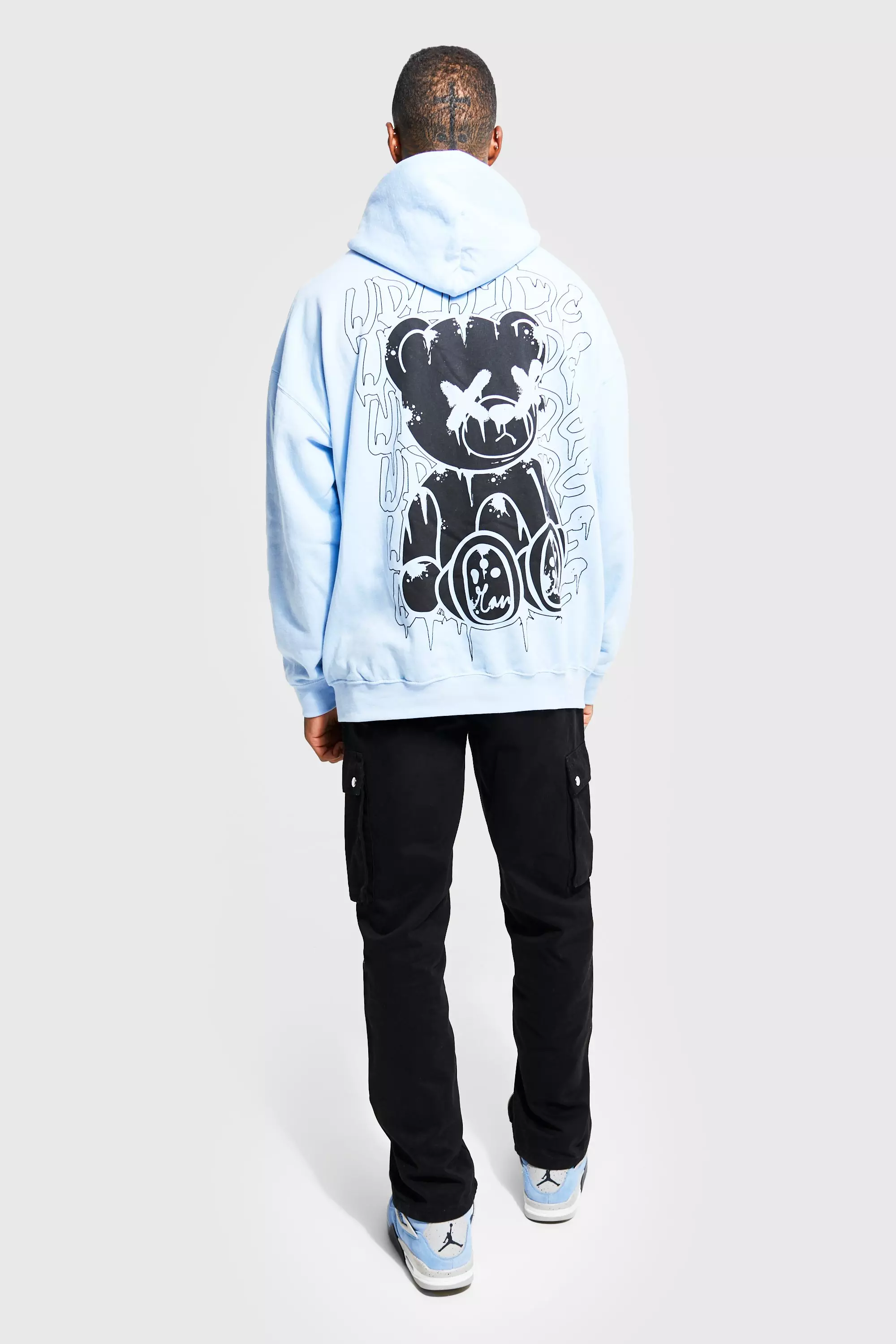 Oversized Graffiti Teddy Hoodie