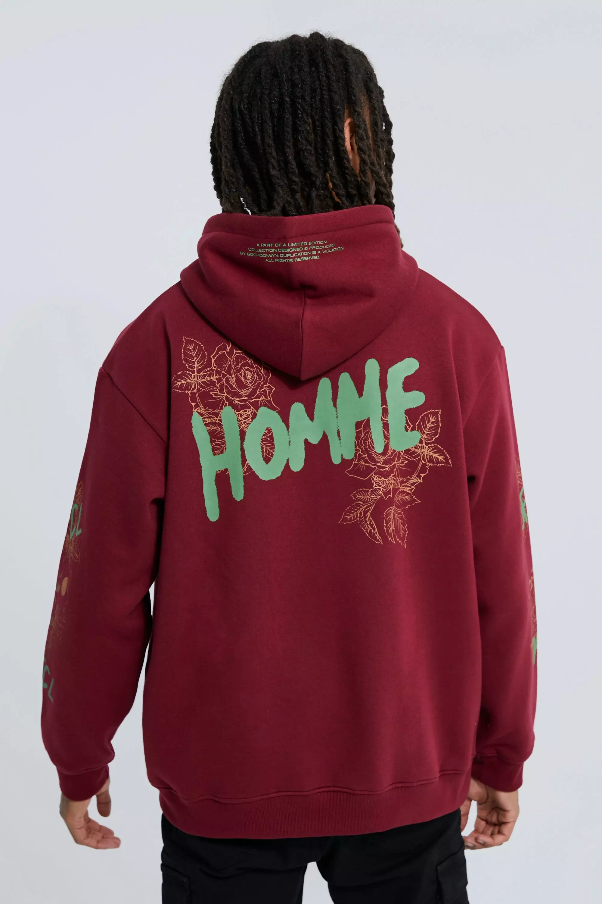 Burgundy best sale graphic hoodie