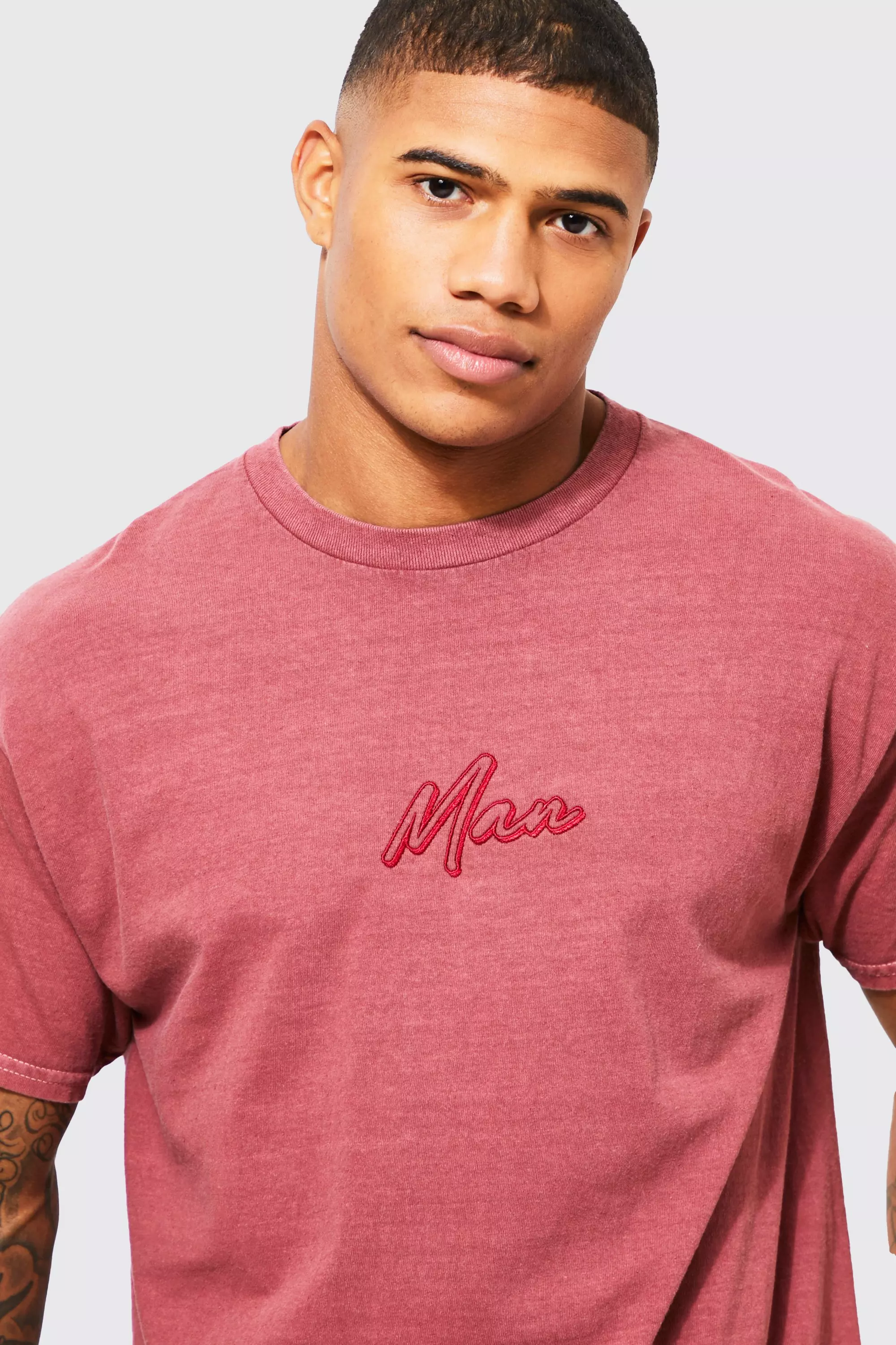 Washed Embroidered Branded T-shirt