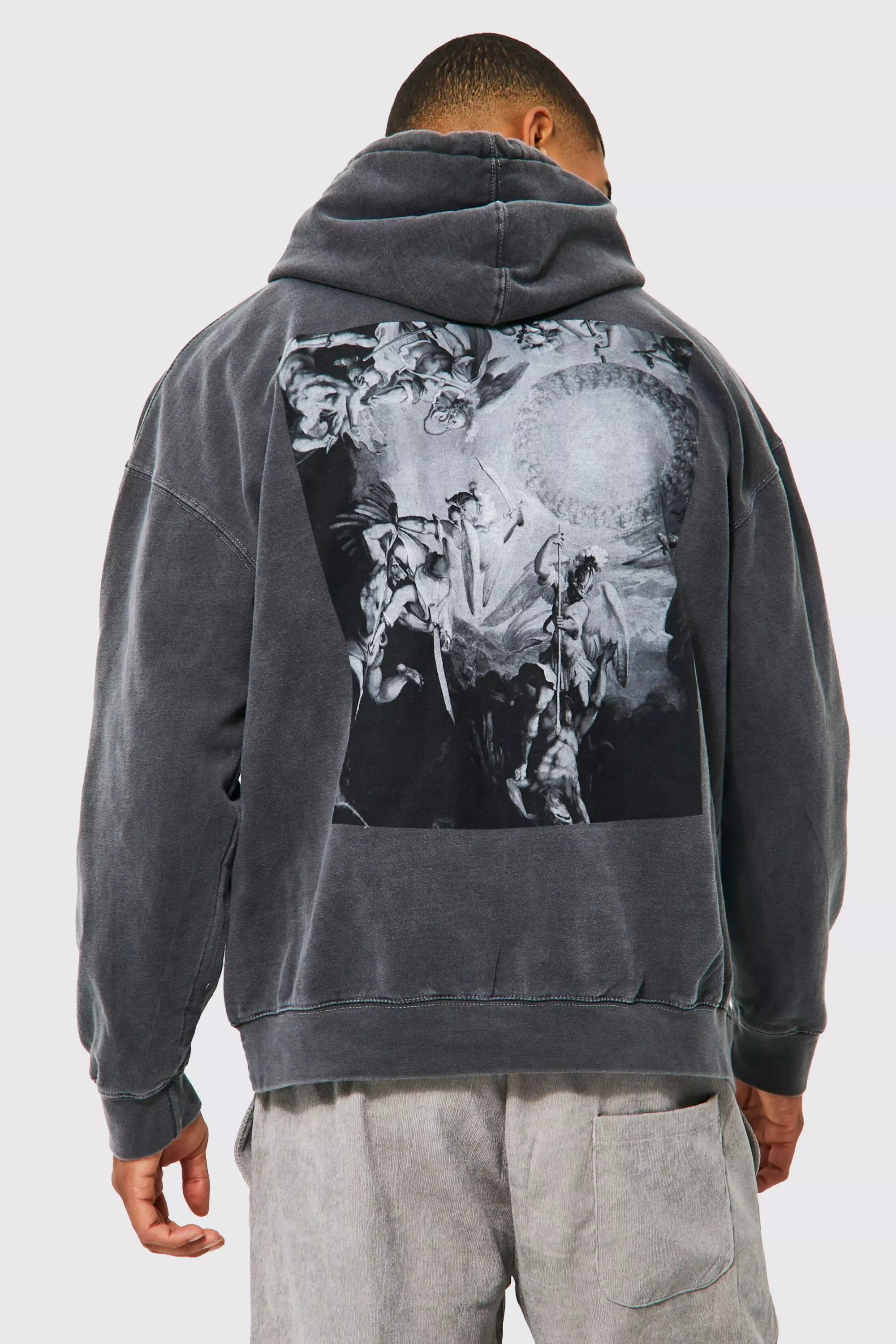 Oversized Washed Renaissance Graphic Hoodie