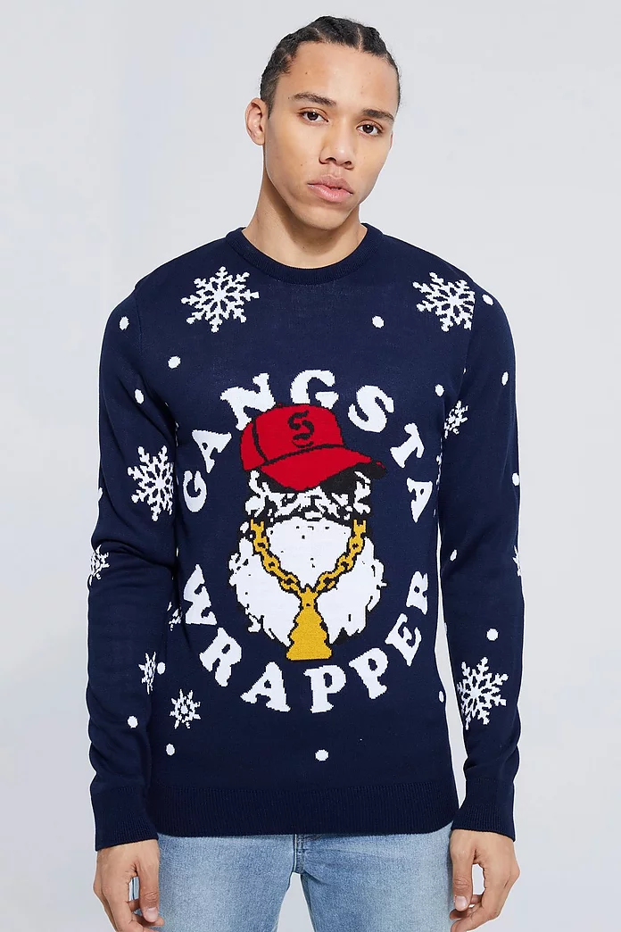 Tall Gangsta Wrapper Christmas Sweater
