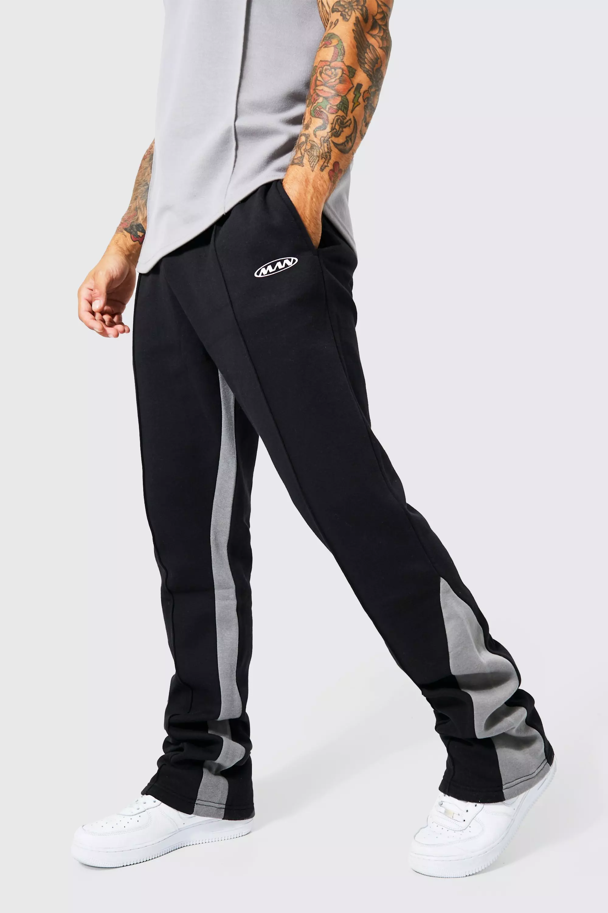 Boohooman grey 2024 tracksuit bottoms