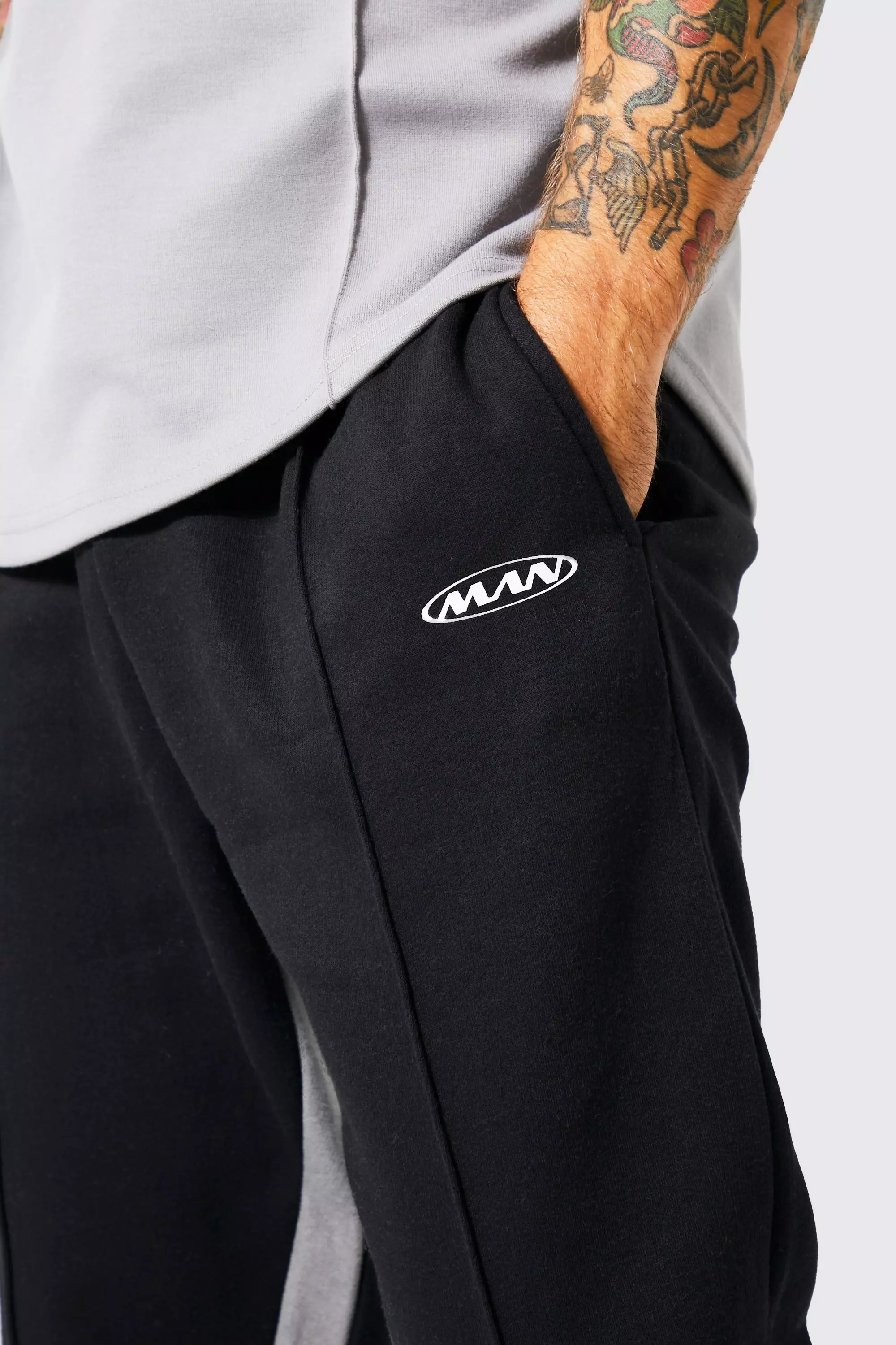 Slim Stacked Flare Jogger With Gusset Panel