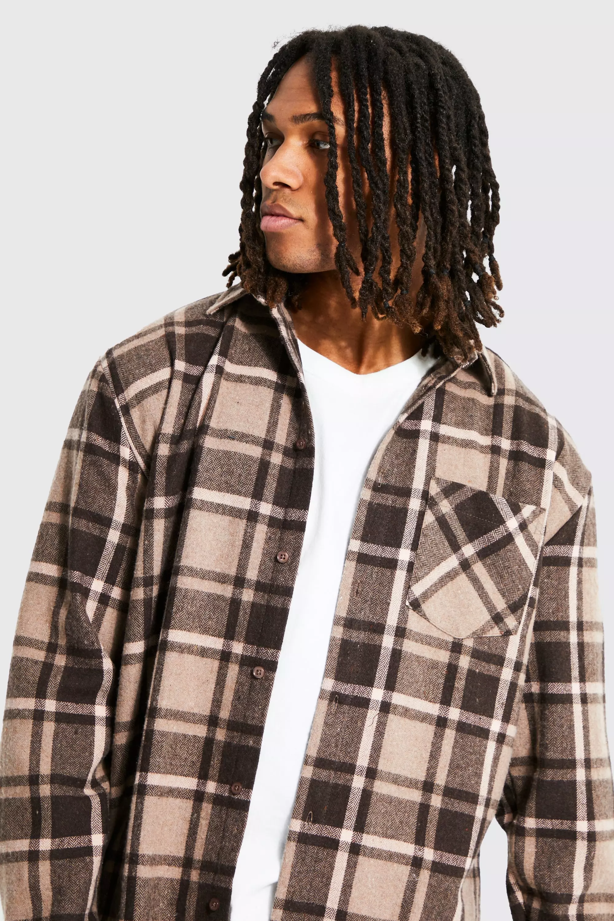 Oversized Check Shirt | boohooMAN USA