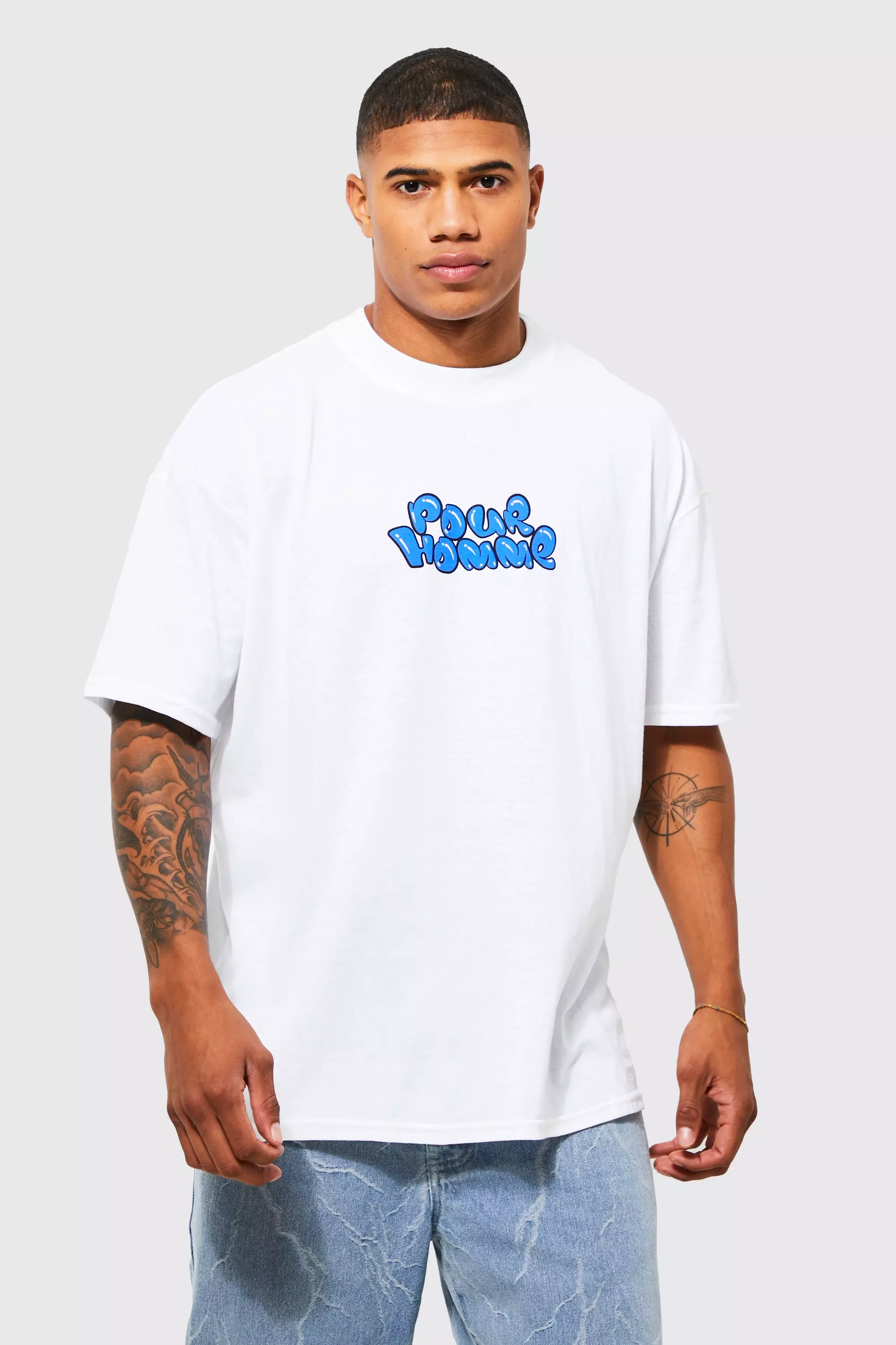 Boohoo t shirt homme hot sale