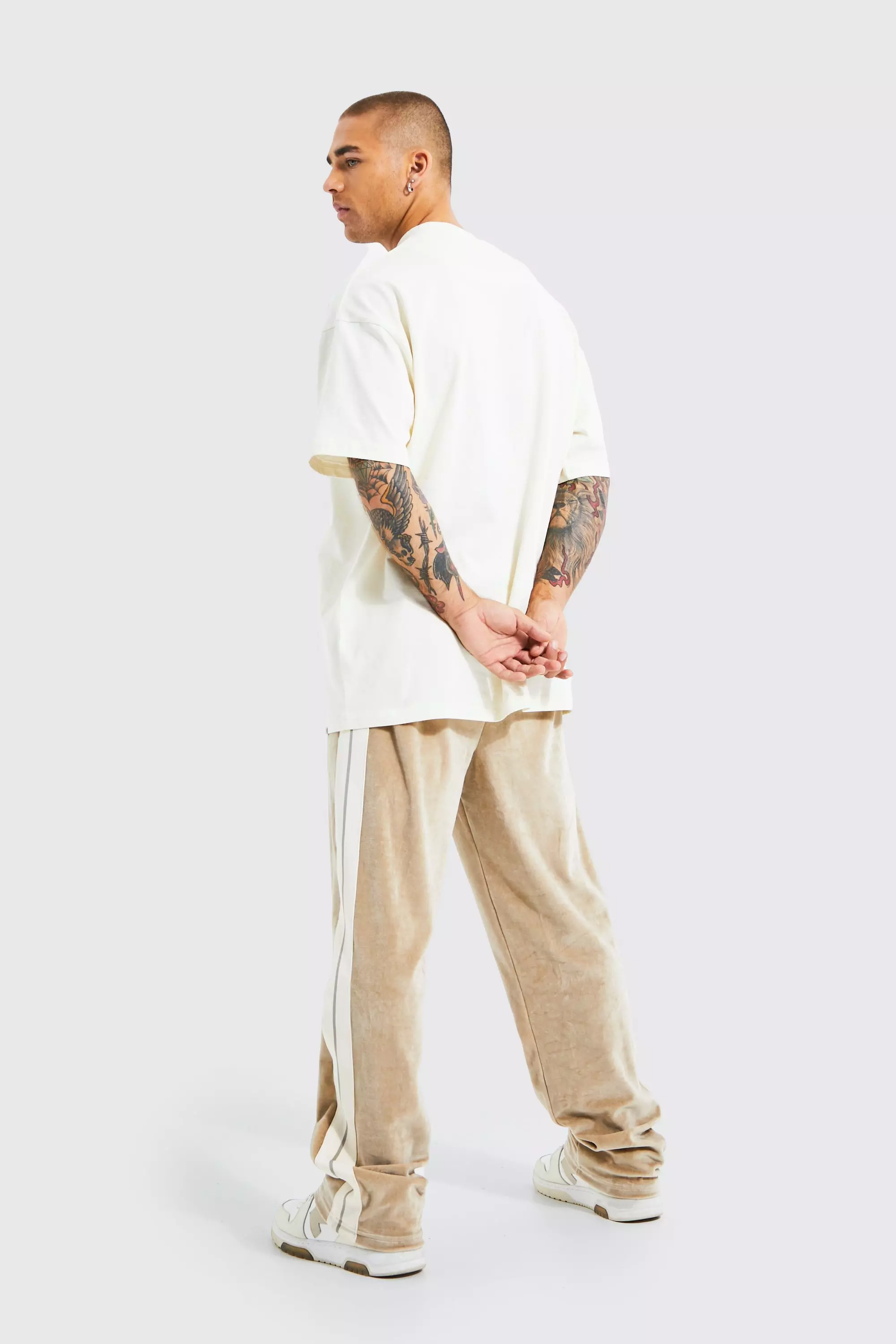 Oversized T-shirt And Velour Jogger Set