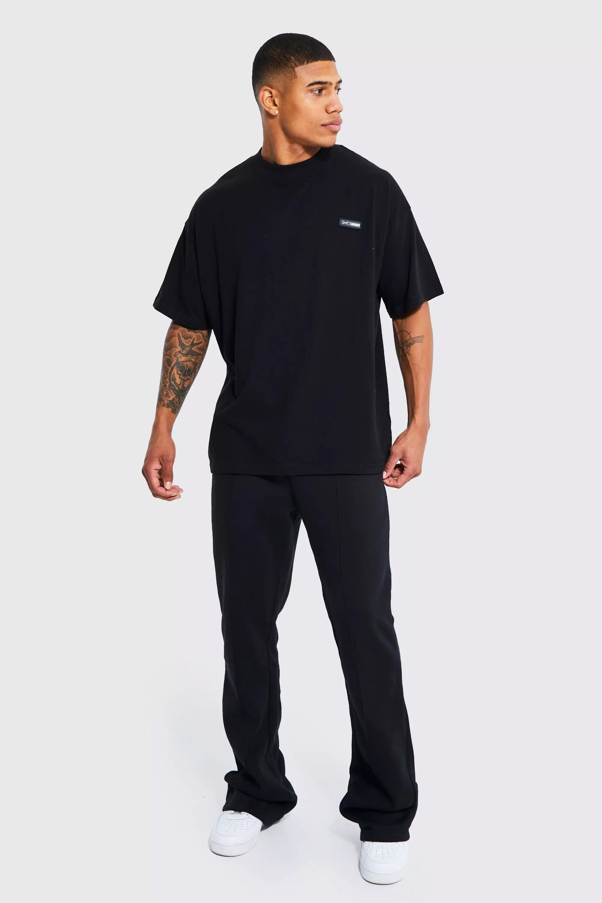 Boohooman best sale black tracksuit