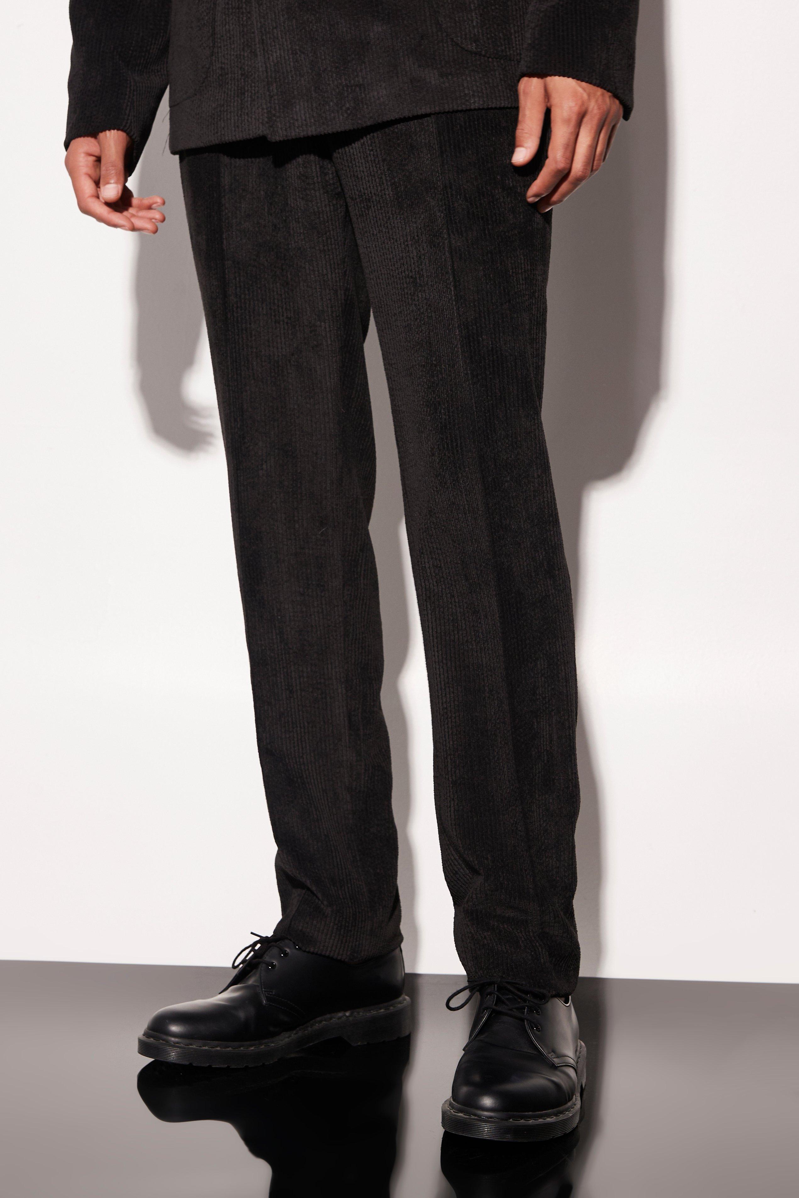 tall - pantalon de costume en velours côtelé homme - noir - 34, noir