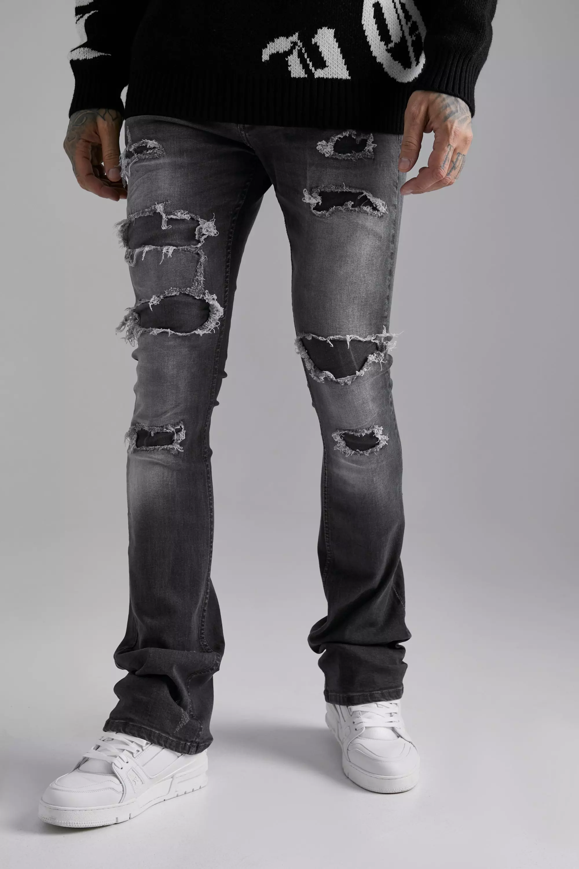 Skinny Distressed Ripped Jeans | boohooMAN USA