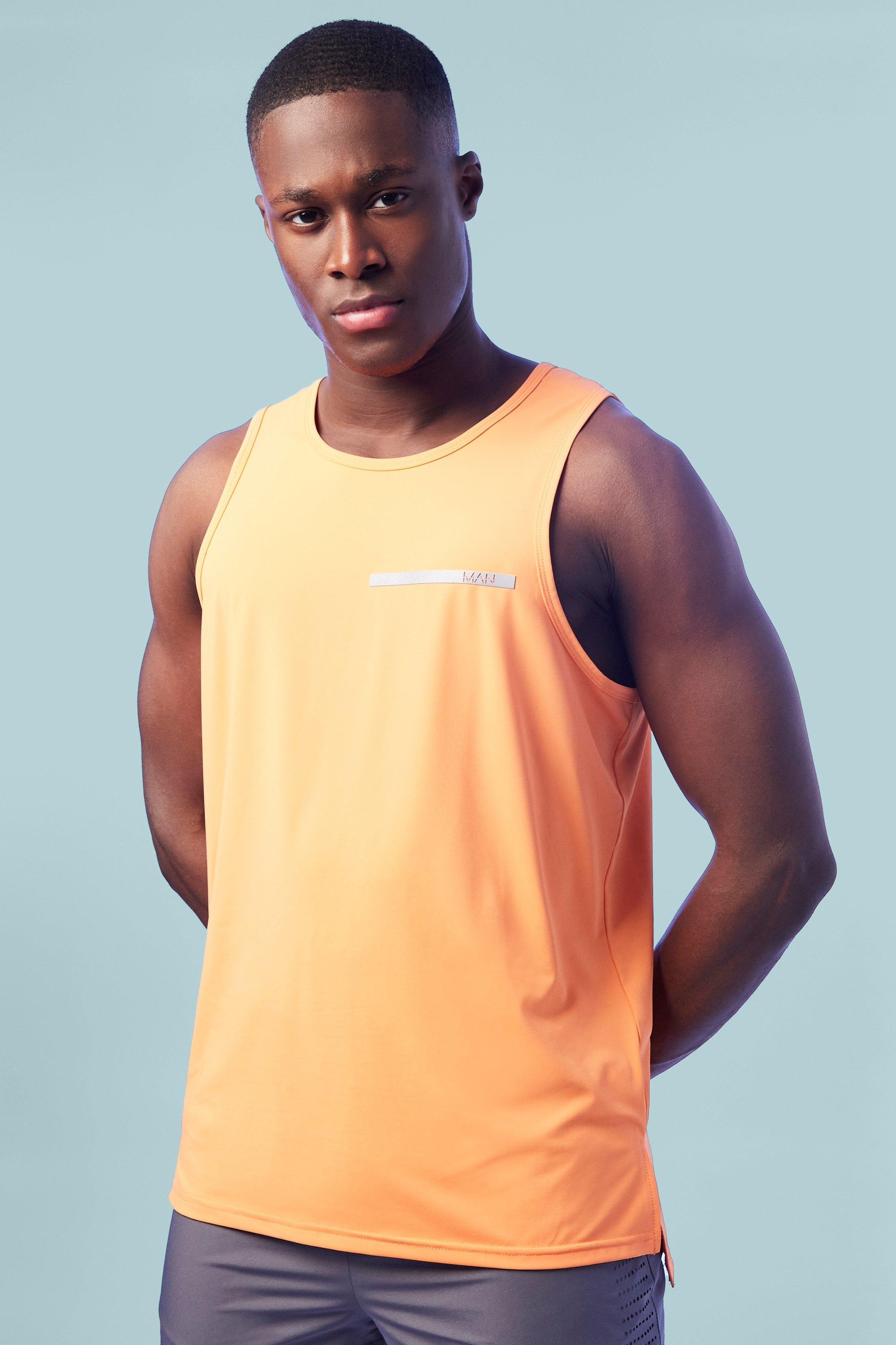 Mens Orange Man Active Performance Vest, Orange