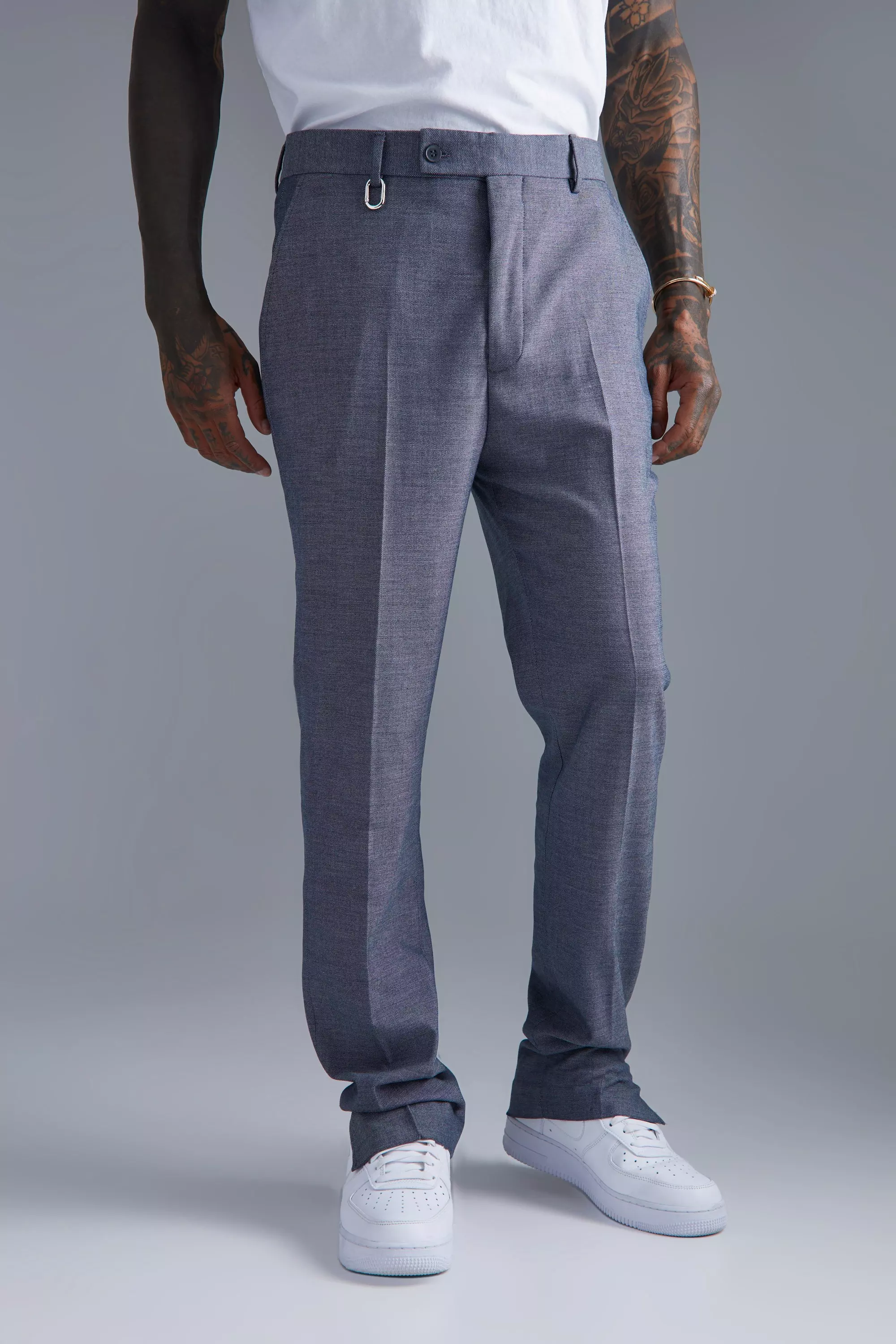 Grey split hem store pants