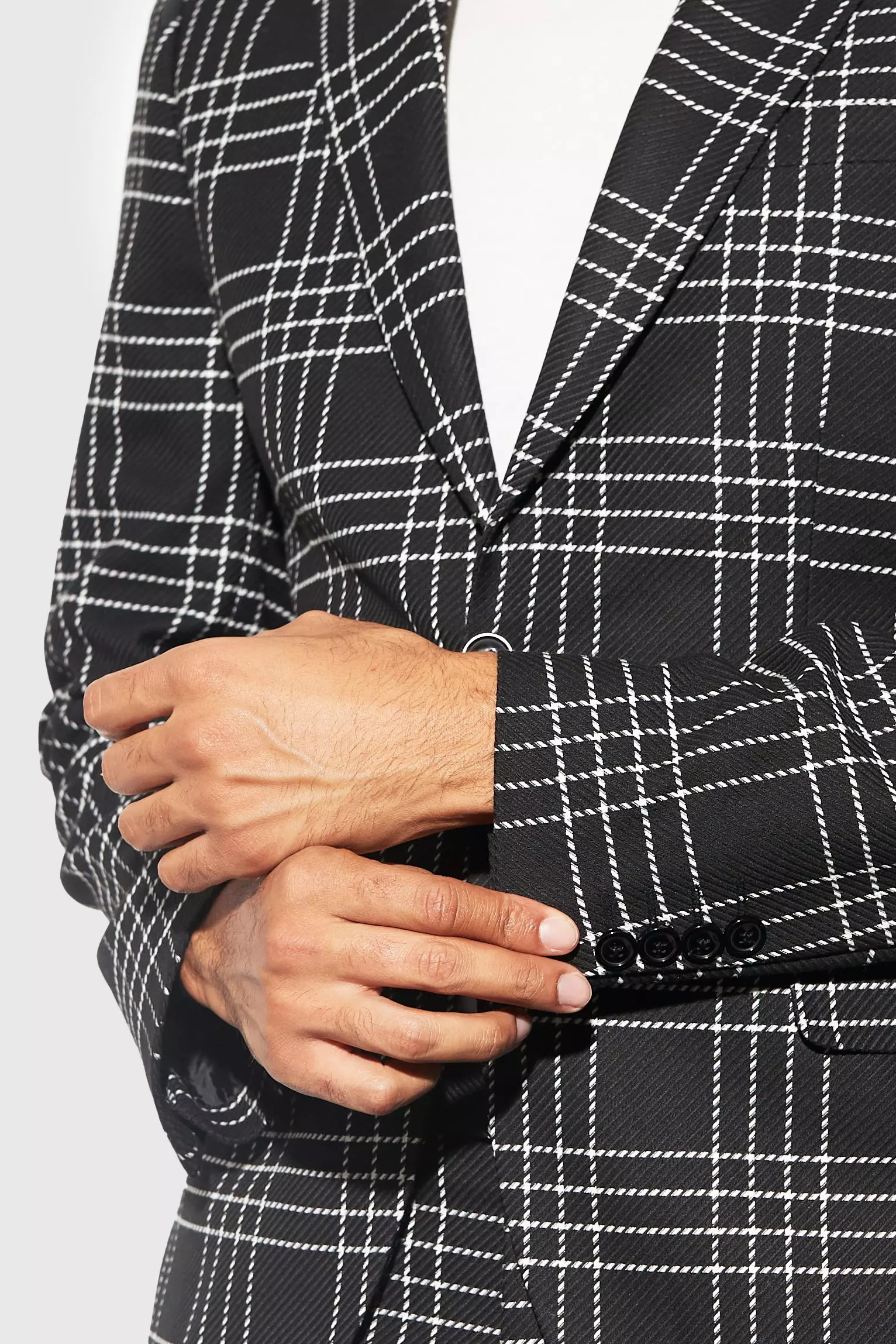 Black and white check suit outlet jacket