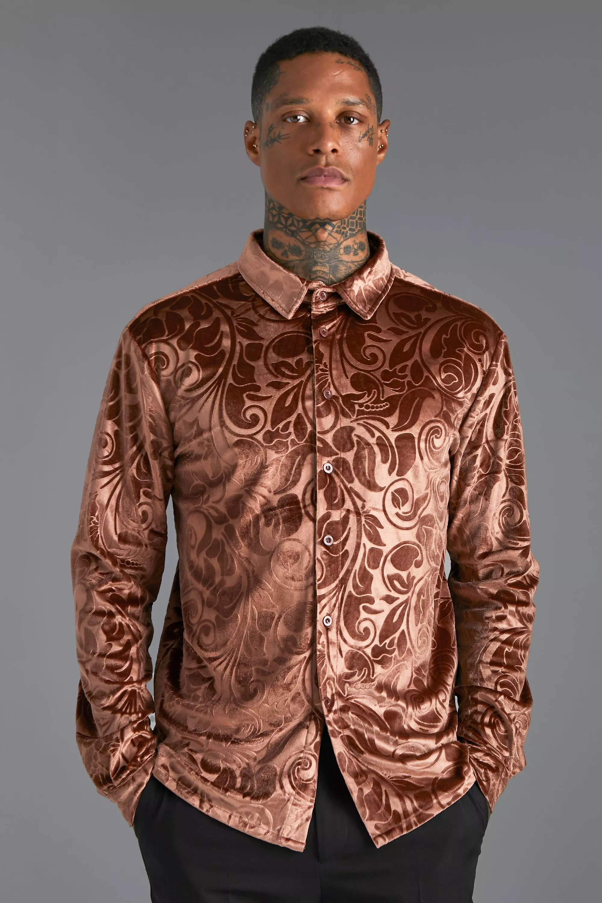 Long Sleeve Paisley Shirt