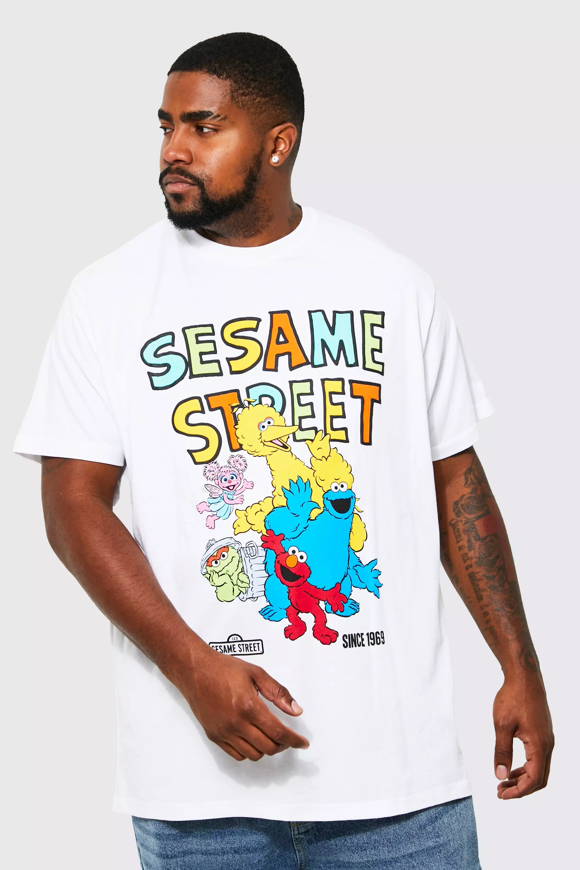adverteren bolvormig kwaad Plus Sesame Street License T-shirt | boohooMAN USA