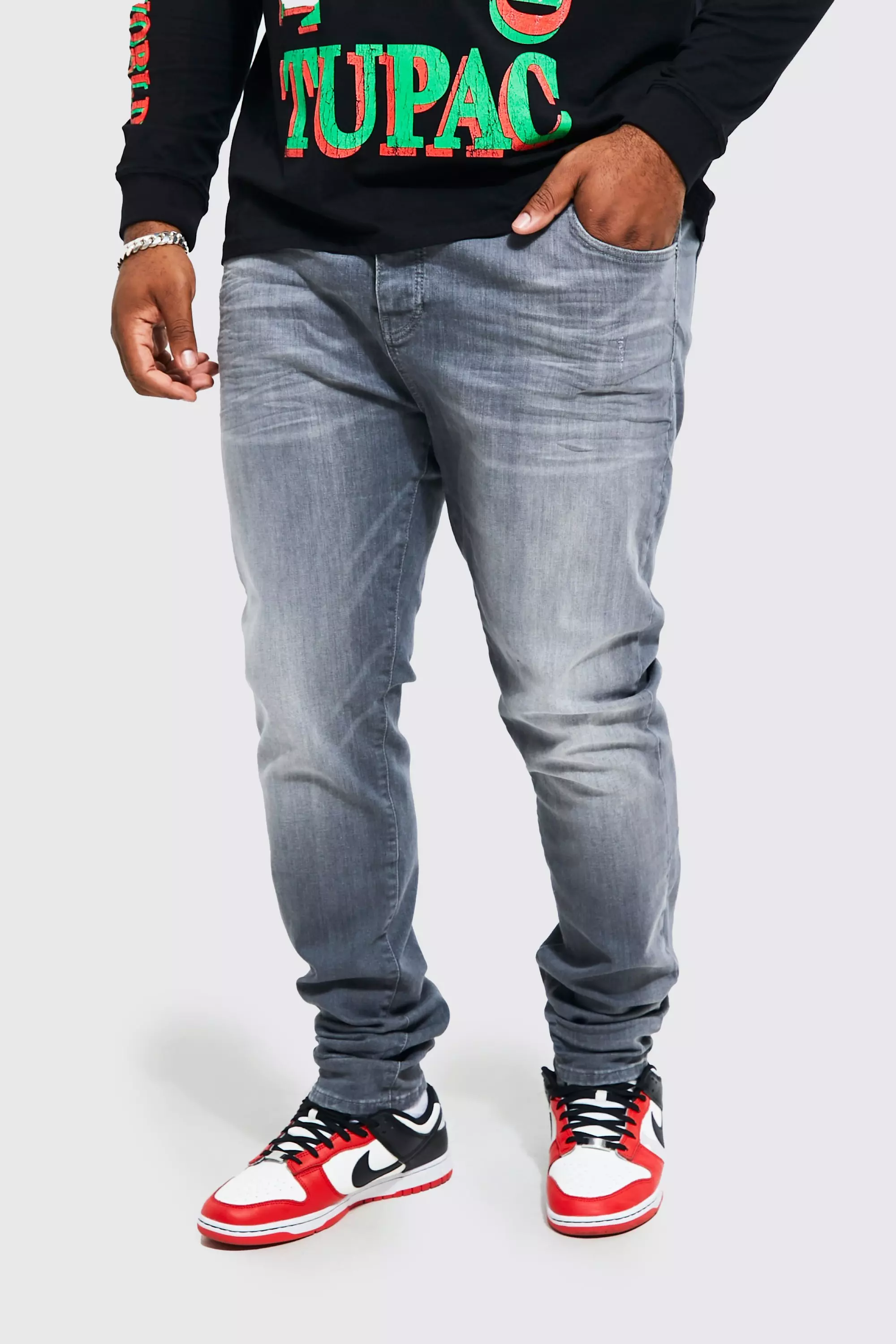 bolso atraer girasol Plus Skinny Stretch Stacked Jeans | boohooMAN USA