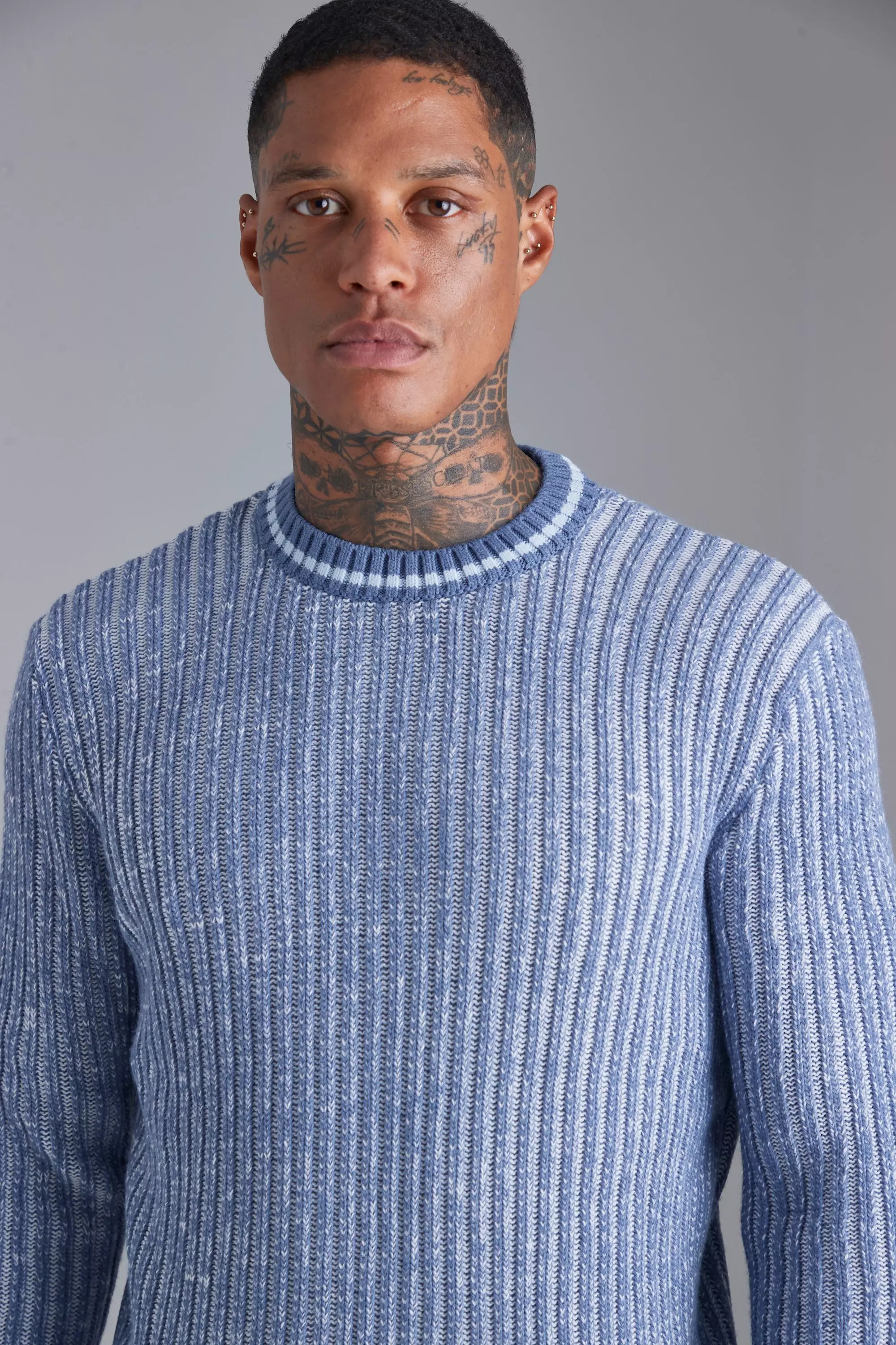 Crew Neck Sport Rib Ribbed Sweater