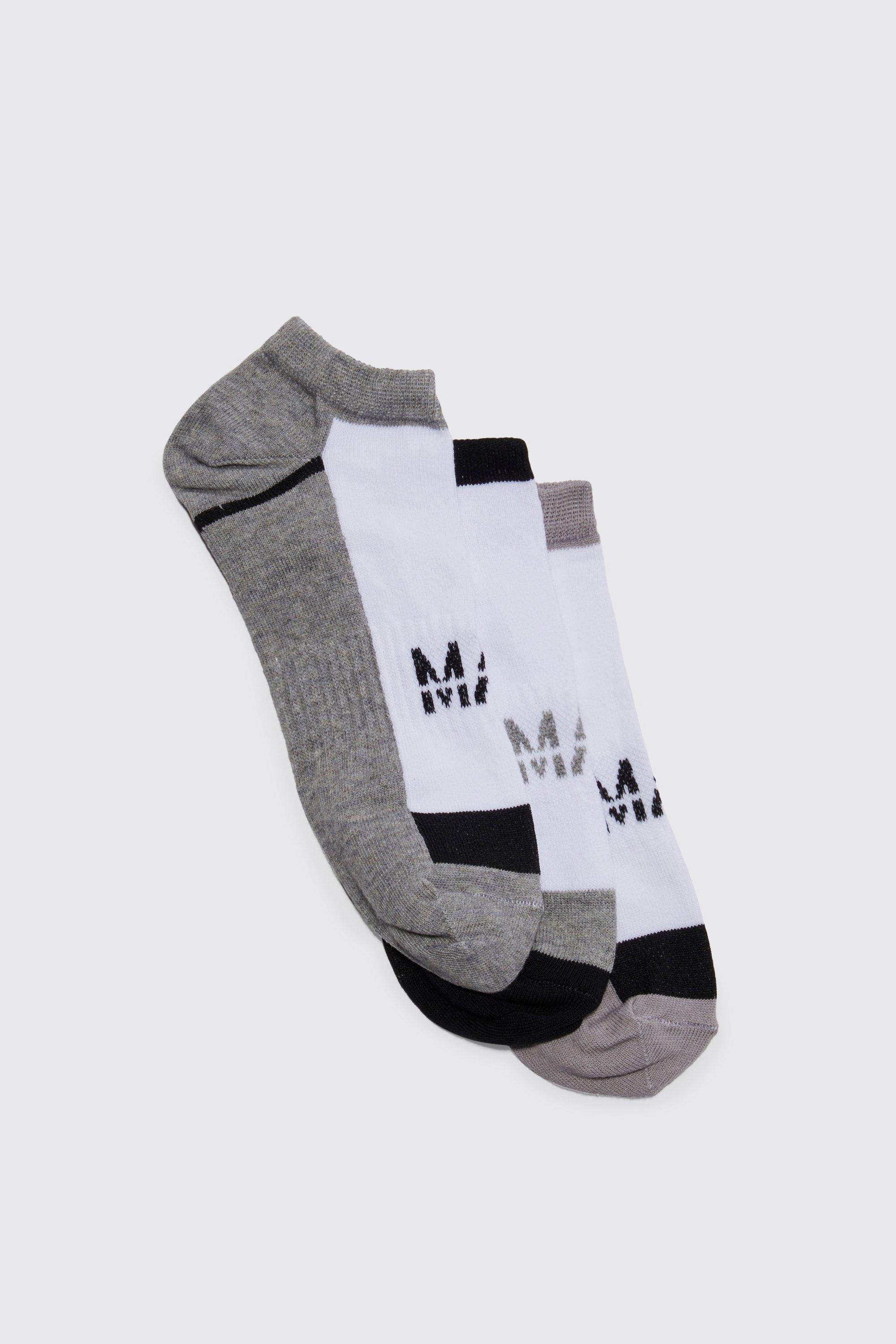 Mens Multi 3 Pack Man Dash Activewear Trainer Socks, Multi