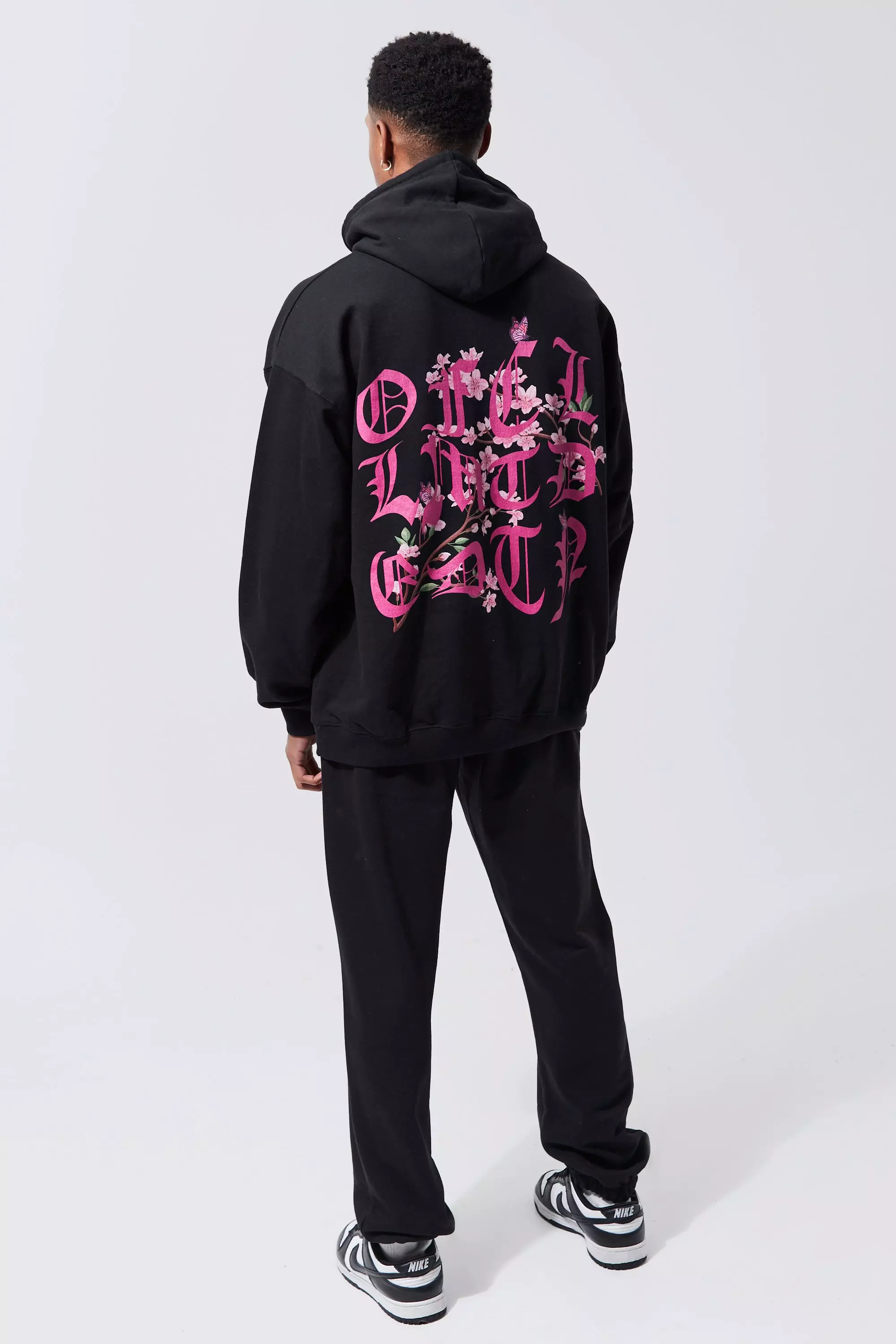 Oversized Floral Graphic Hoodie