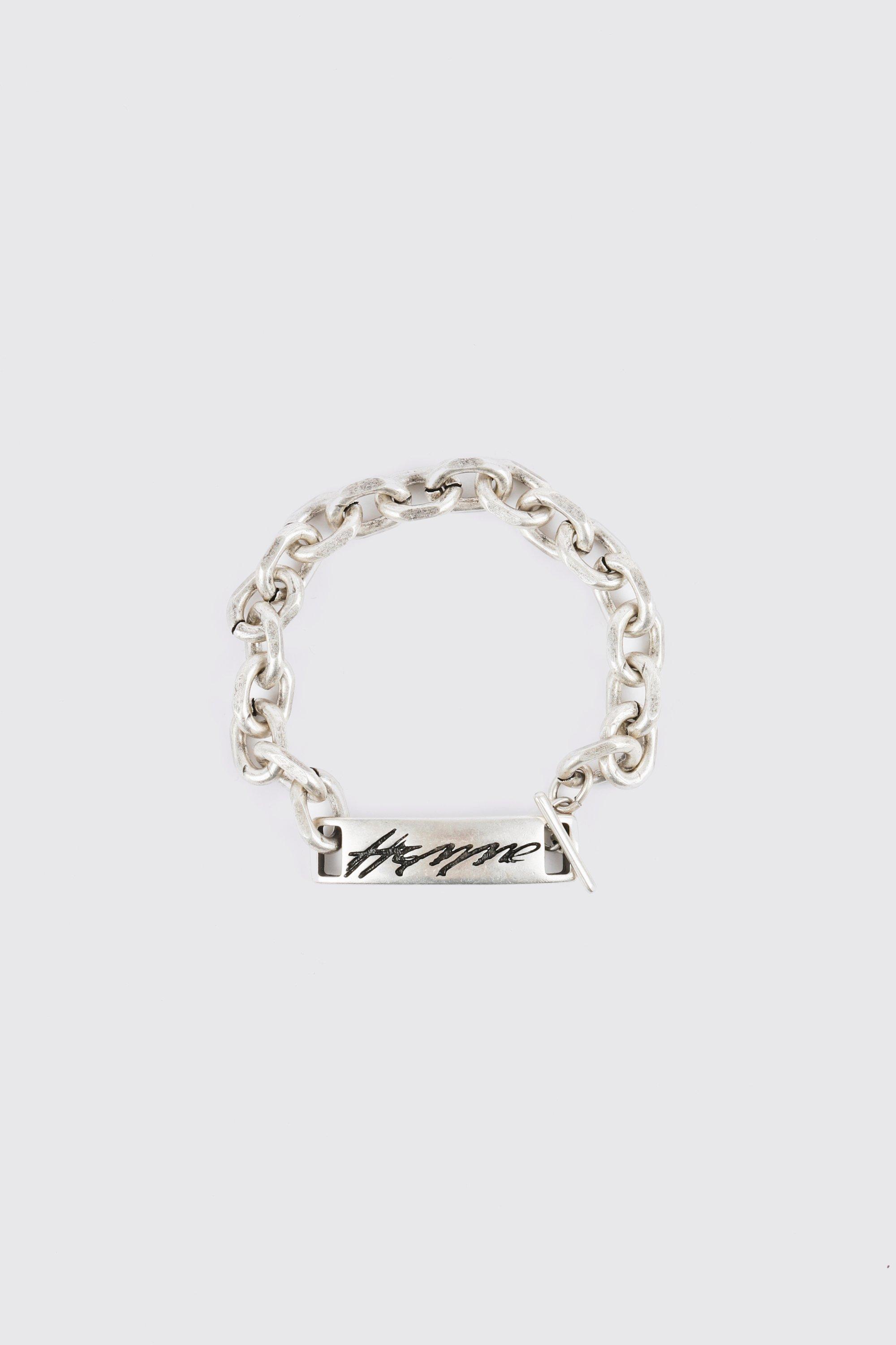 Mens Grey Homme Chunky Chain Bracelet, Grey