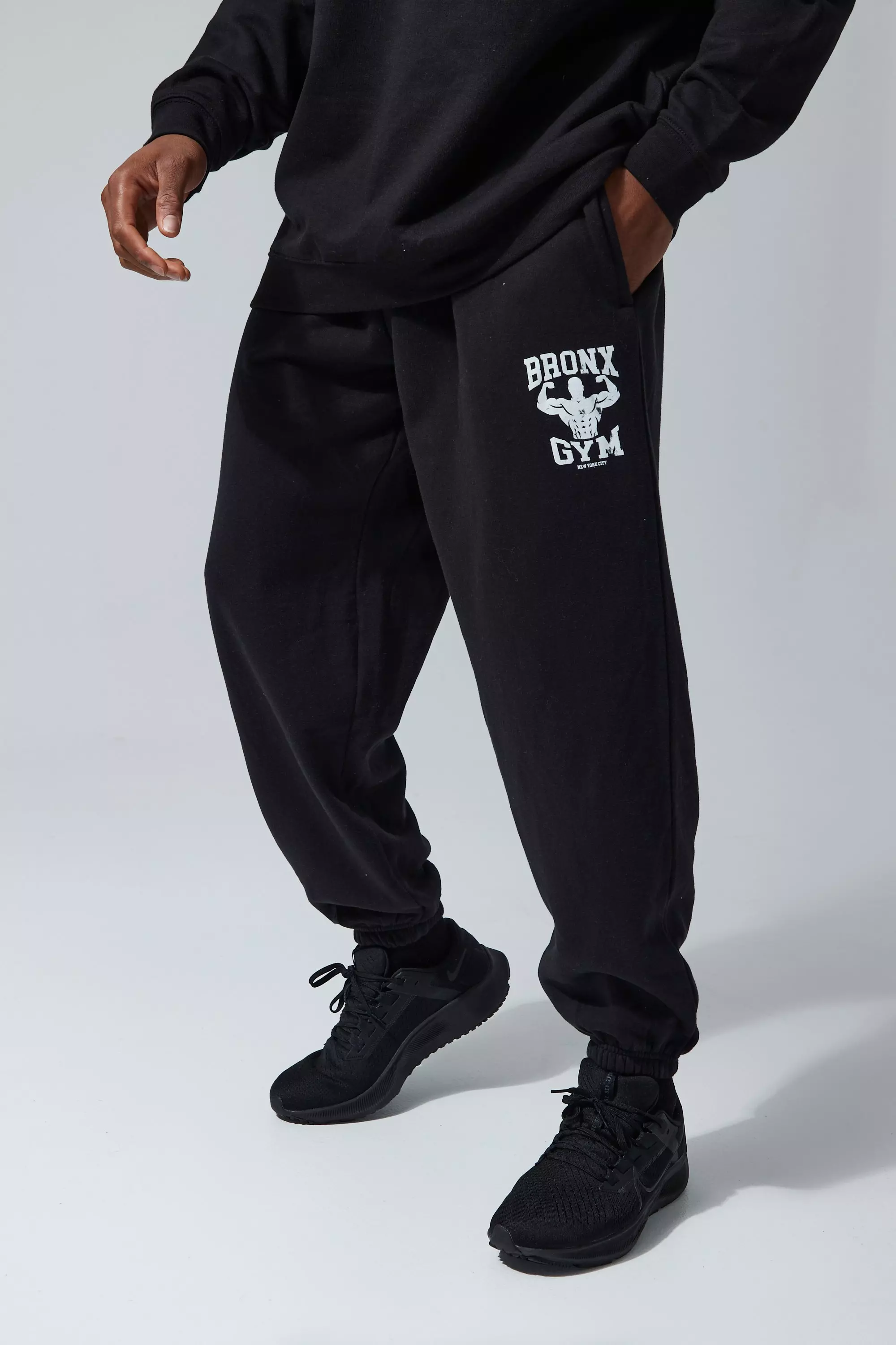 Oversized hot sale black joggers