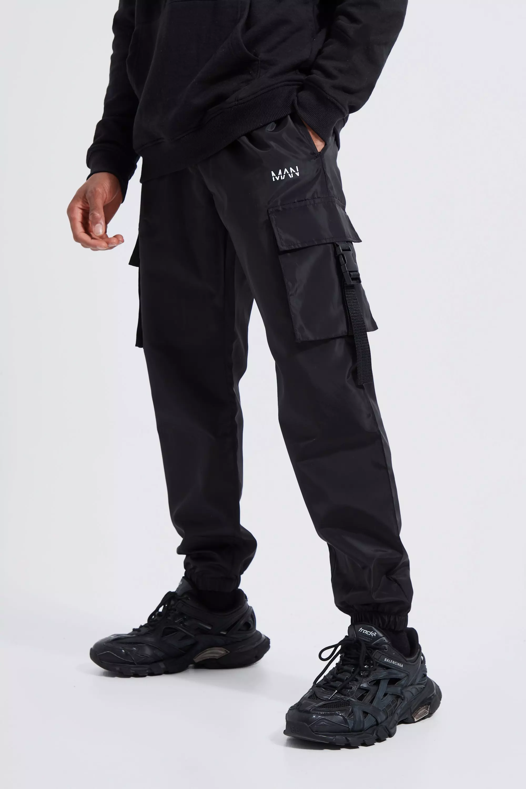 Elastic Waist Slim Fit Buckle Cargo Jogger