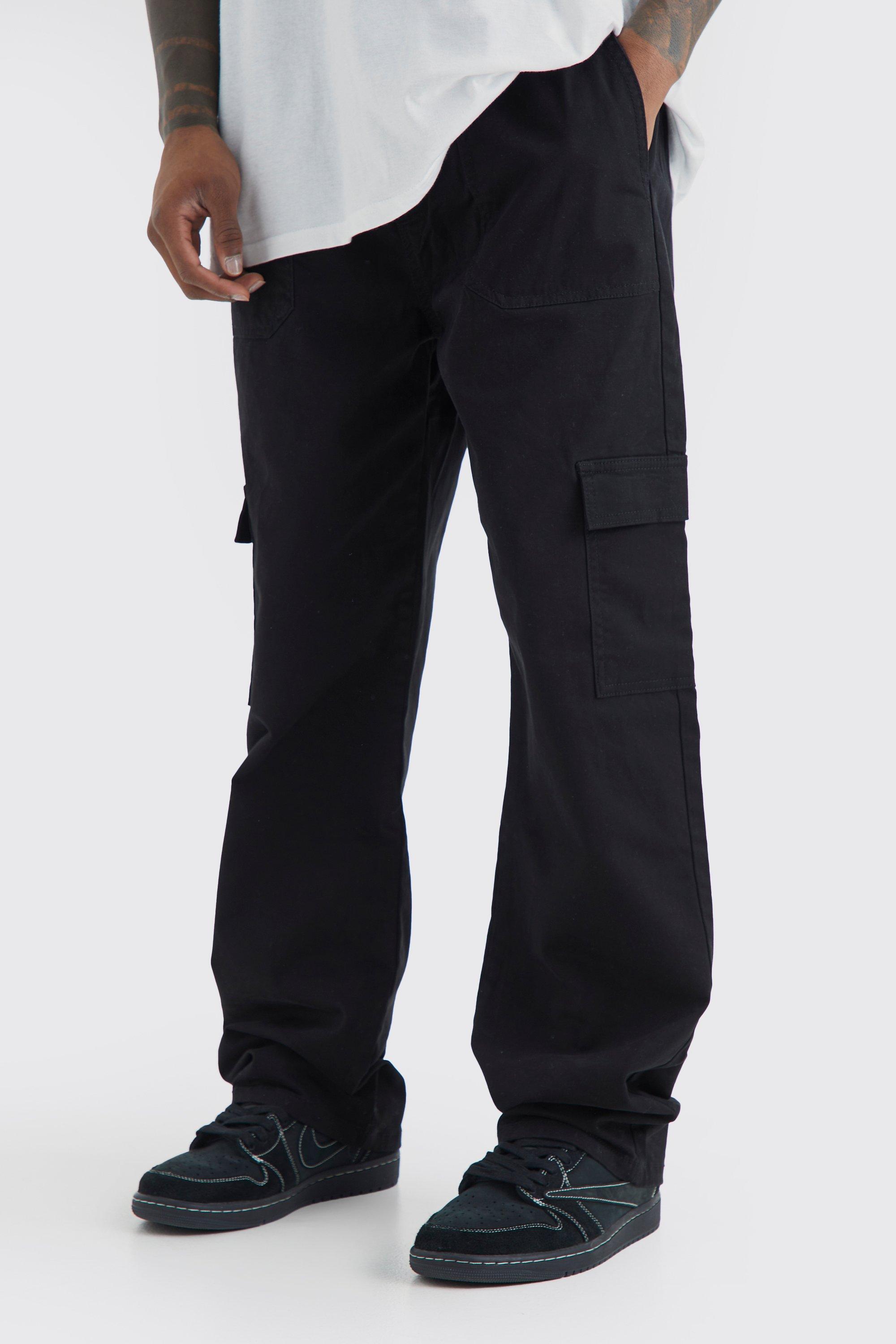 Boohoo Baggy Cargo Broek Met Elastische Taille, Black
