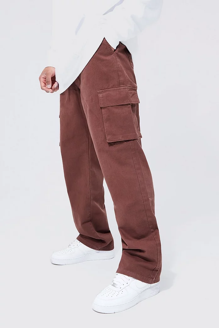Elastic Waist Relaxed Fit Cargo Pants | boohooMAN USA