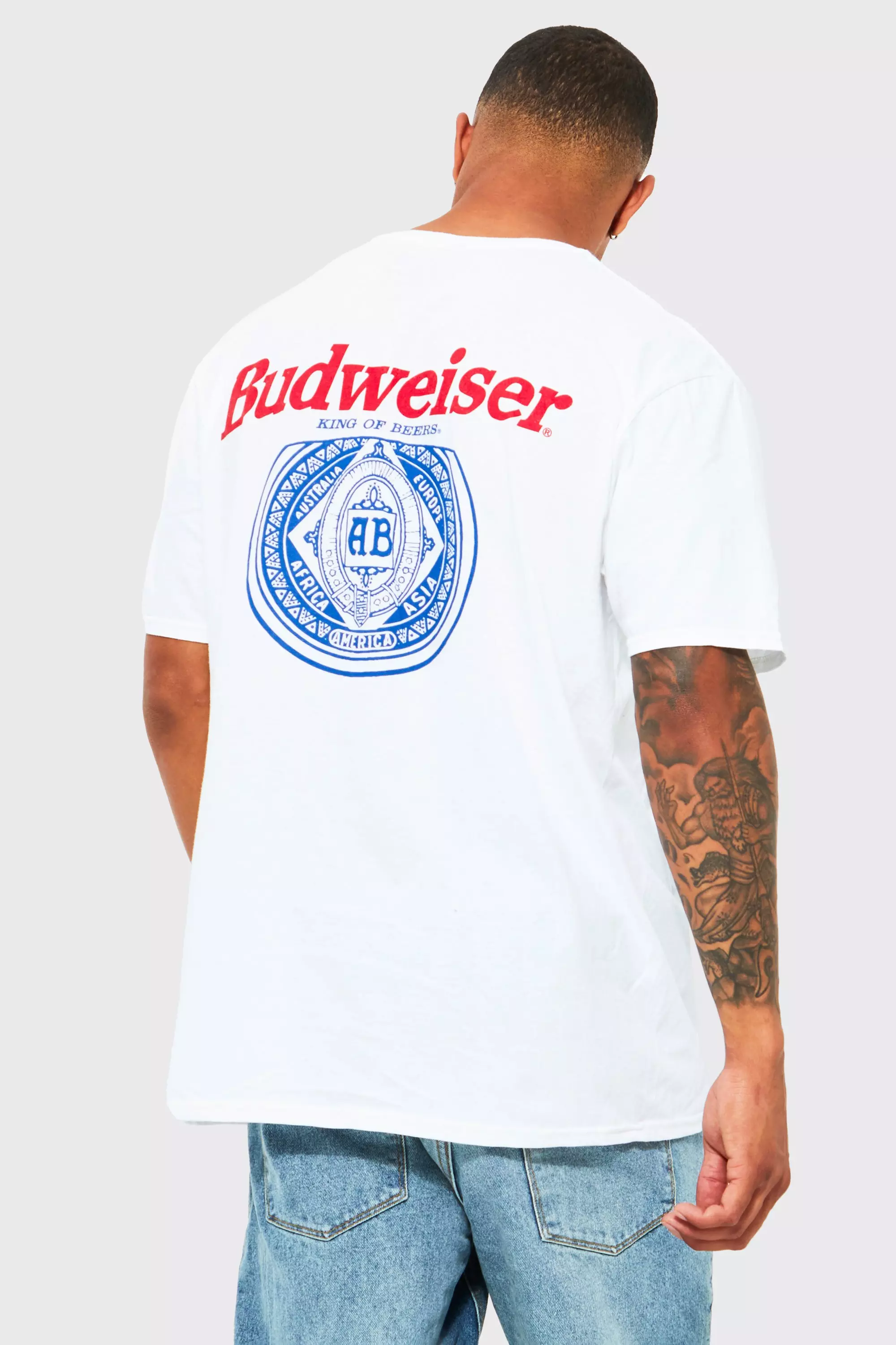 white budweiser shirt