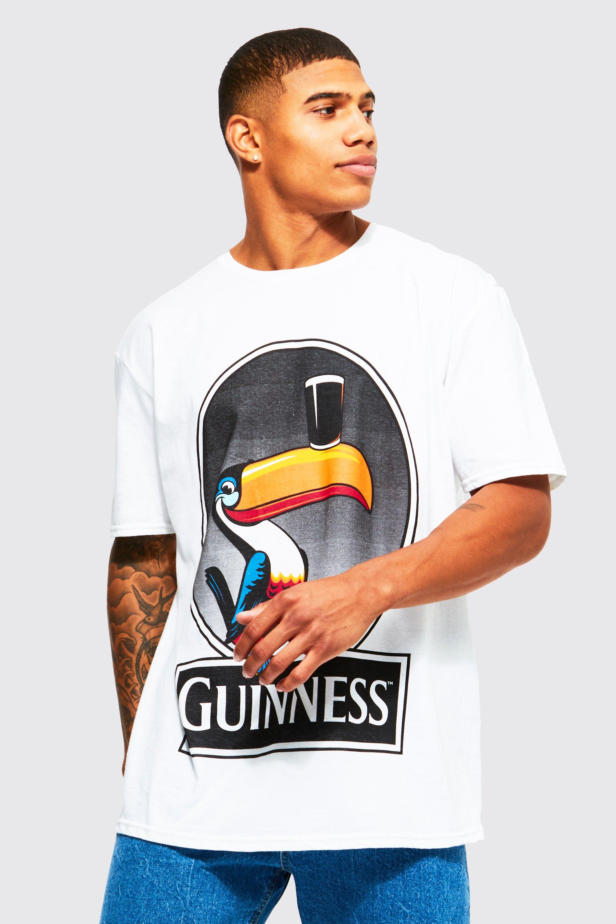 Mens White Oversized Guinness Toucan License T-shirt, White